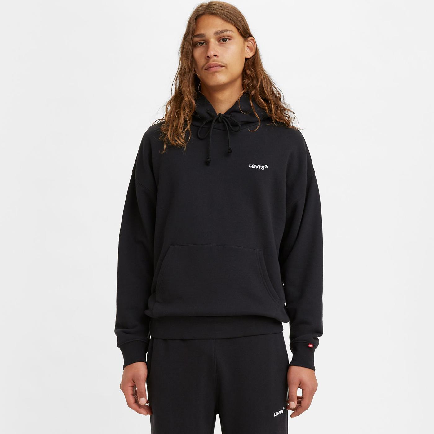LEVI'S Men's Red Tab Relaxed Fit Hoodie in Mineral Black