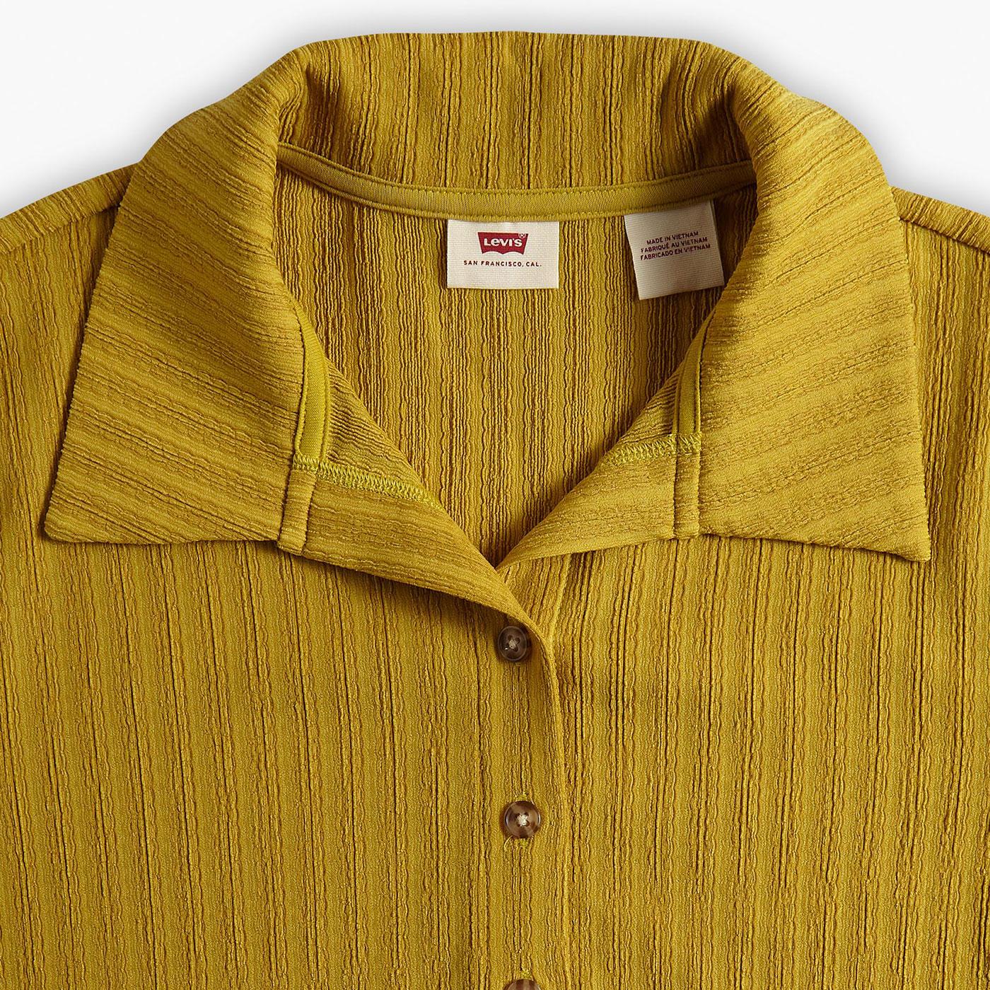 Levi's® Prima Retro Button Up Ribbed Knit Shirt in Golden Olive
