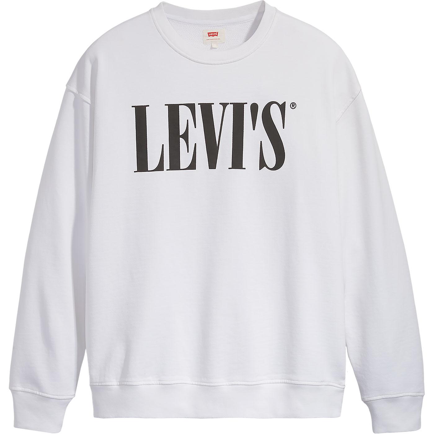 LEVI'S Relaxed Retro 1990s Crew Sweatshirt (White)
