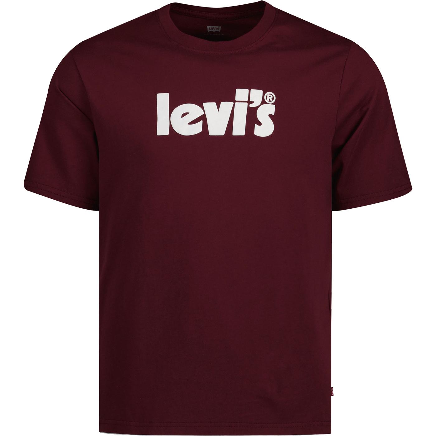 LEVI'S® Men's Retro Relaxed Fit Logo Tee in Port