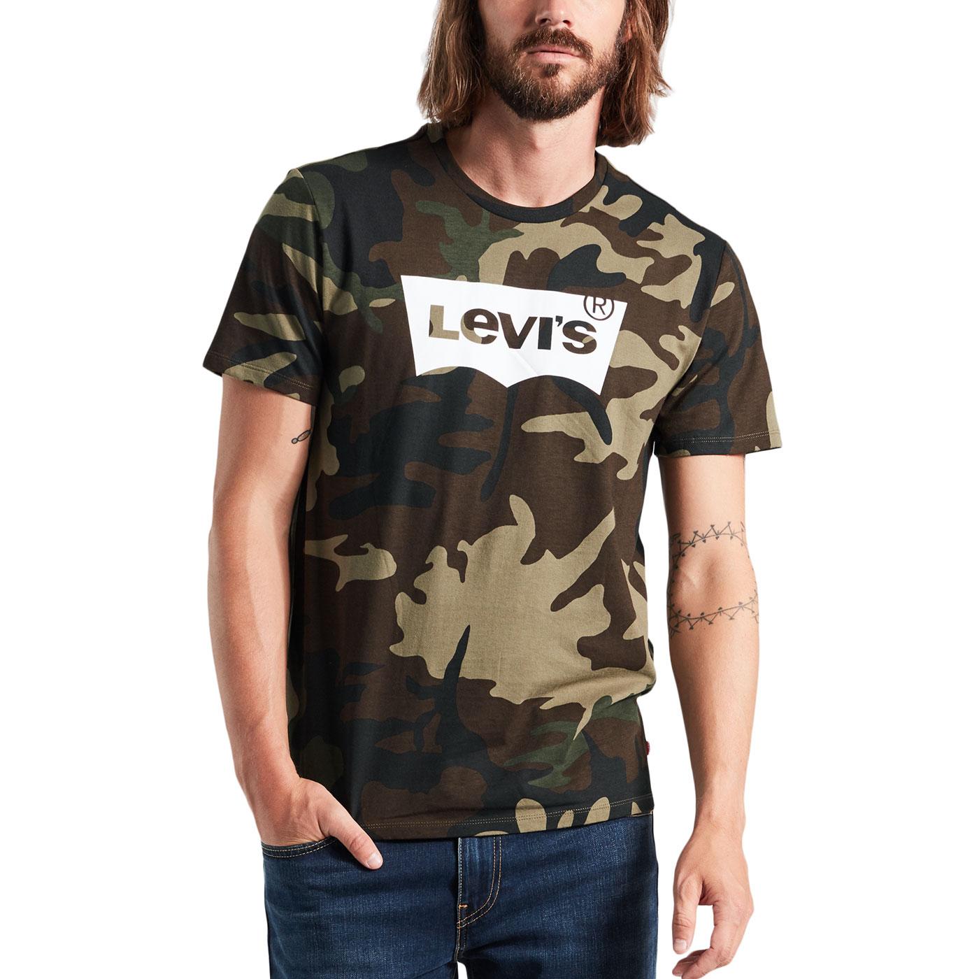 LEVI'S Mens Retro 90s Camo Batwing Logo T-Shirt