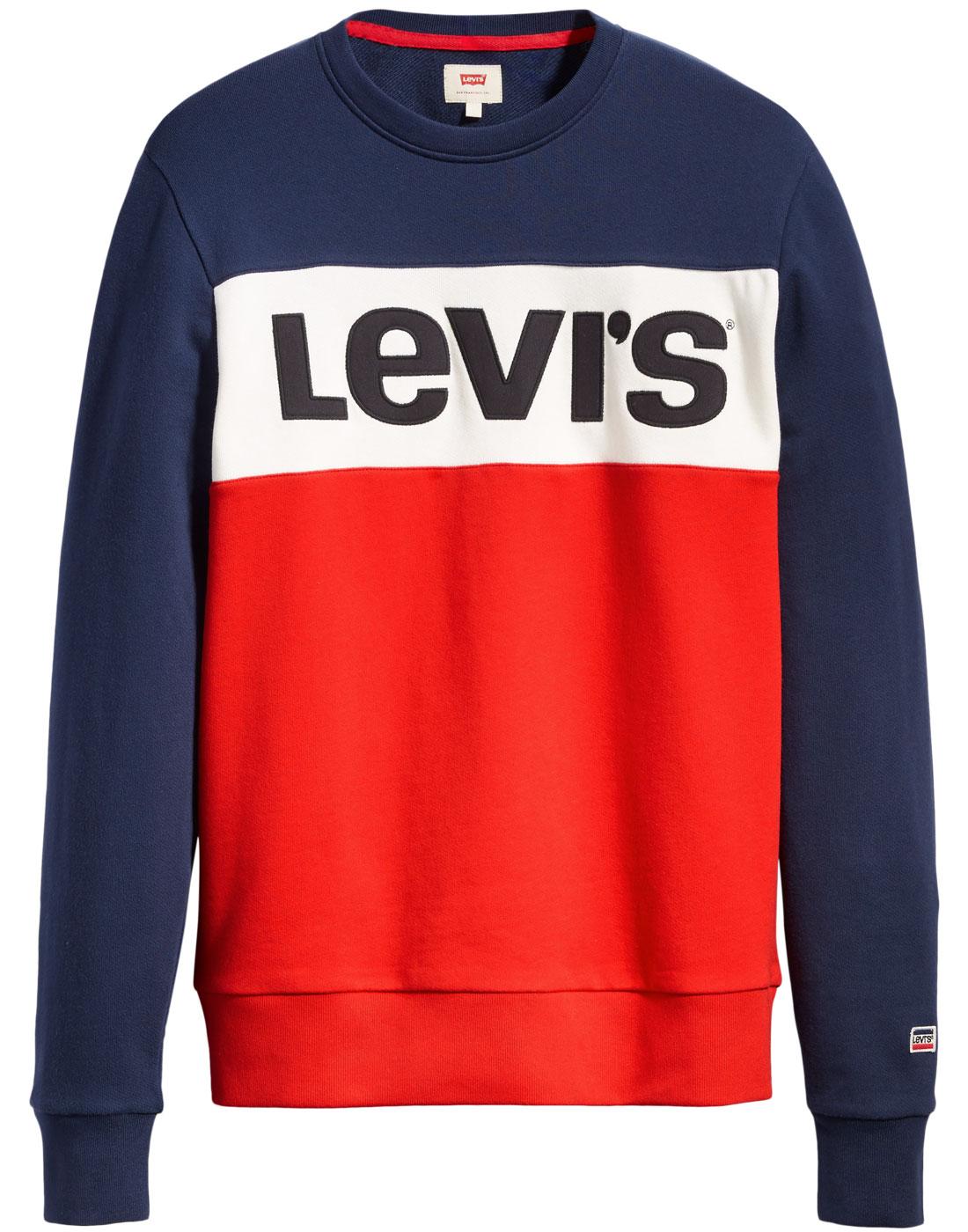 LEVI'S Men's Retro 1970s Colour Block Sweatshirt