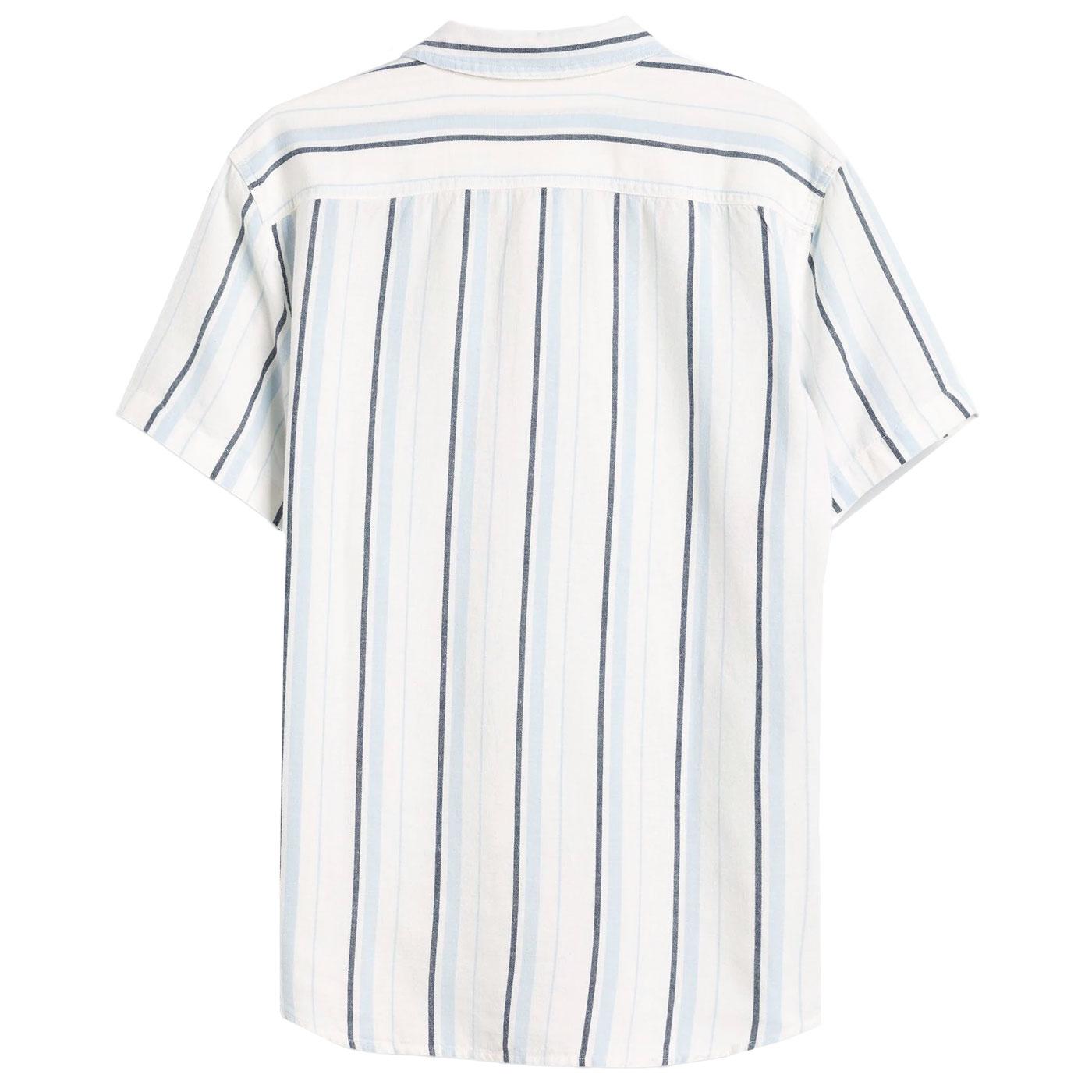 LEVI'S Retro Mod Stripe Linen Blend 1 Pocket Shirt in Cloud