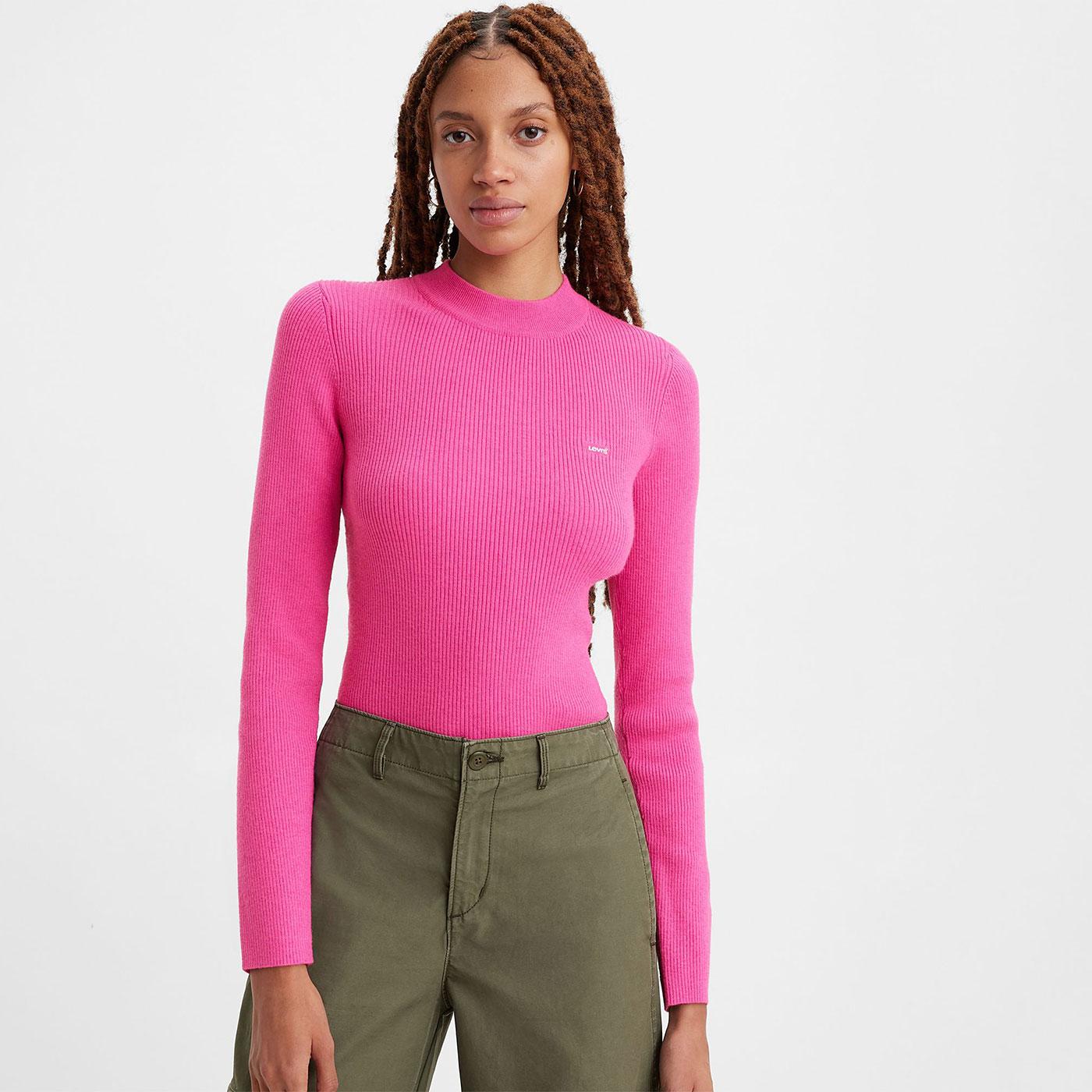 Levi's® Women's Crewneck Retro Rib Logo Sweater Rose Violet