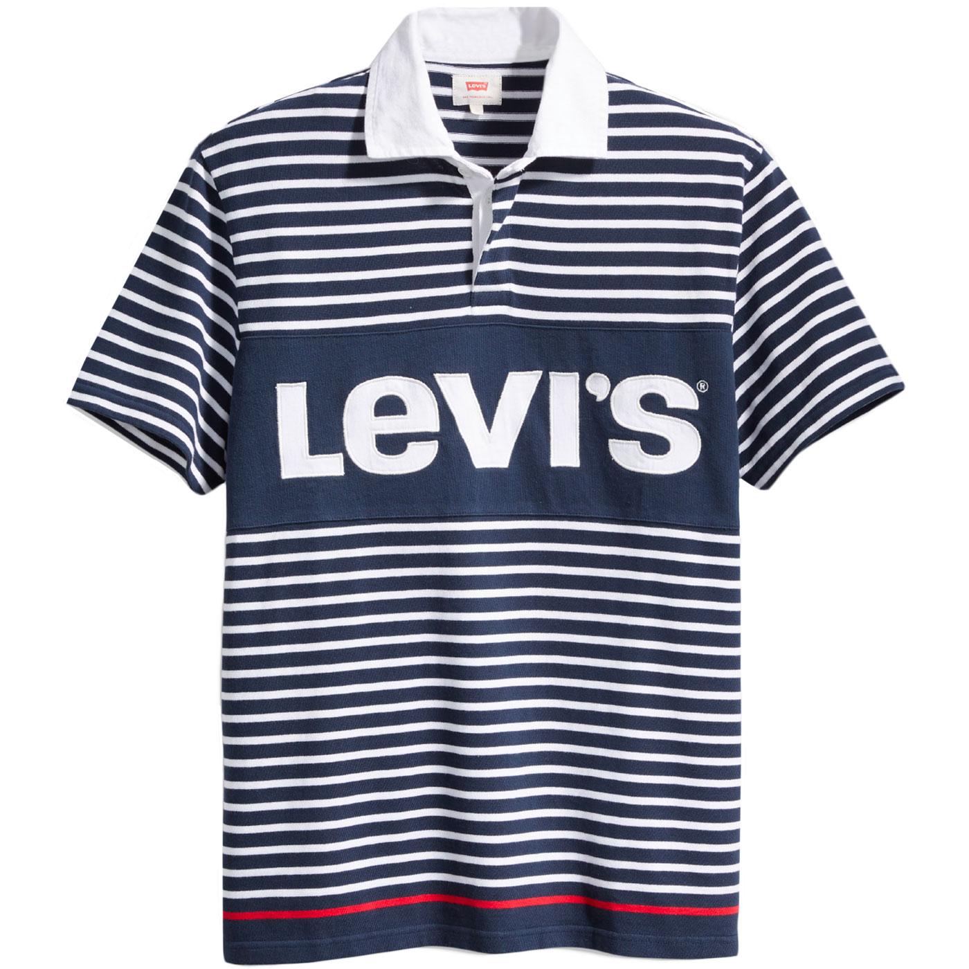 Mighty LEVI'S Men's Retro 70s Striped Rugby Polo