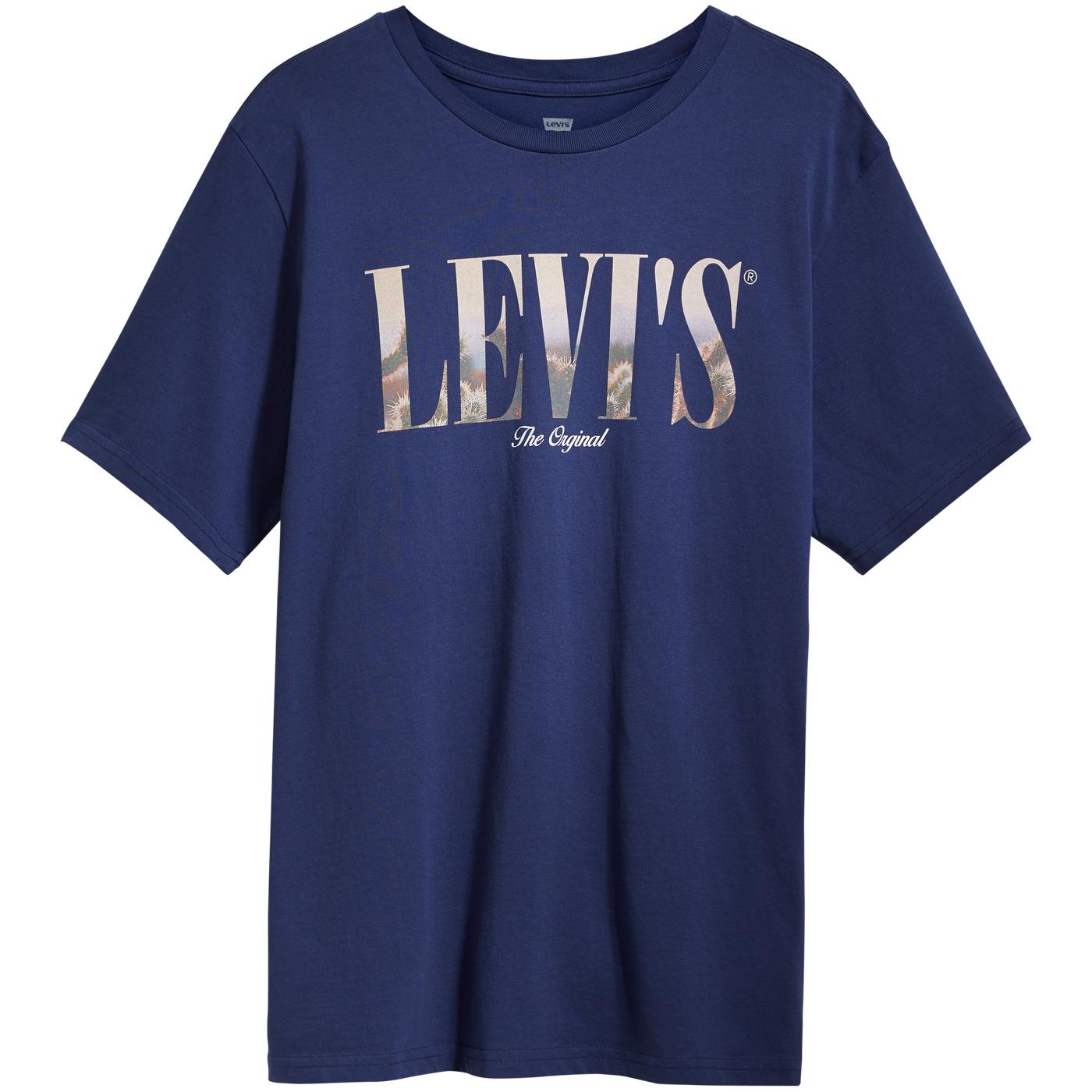 LEVIS Men's Relaxed Fit Desert Photo Logo Tee BLUE