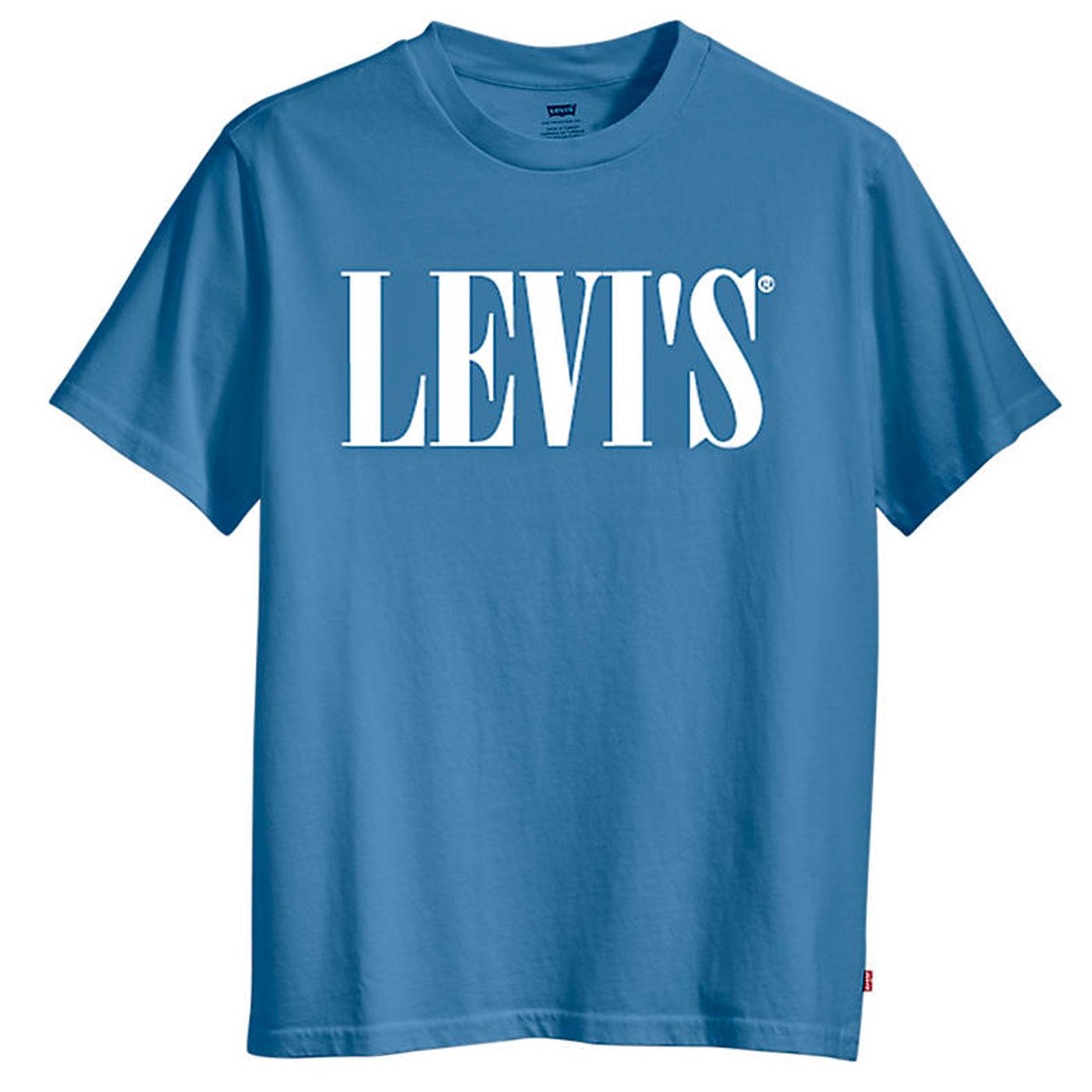 LEVI'S Relaxed 90s Serif Logo Graphic T-Shirt BLUE