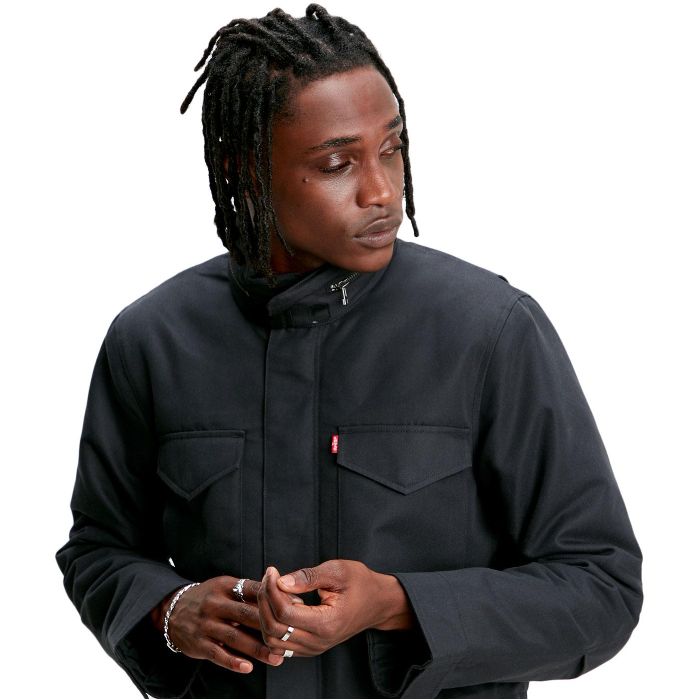 LEVI'S Men's Retro Military Sherpa Field Jacket in Black