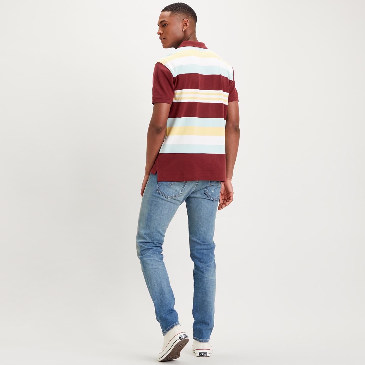 LEVI'S Men's Retro Mod Variegated Stripe Polo Shirt in Port