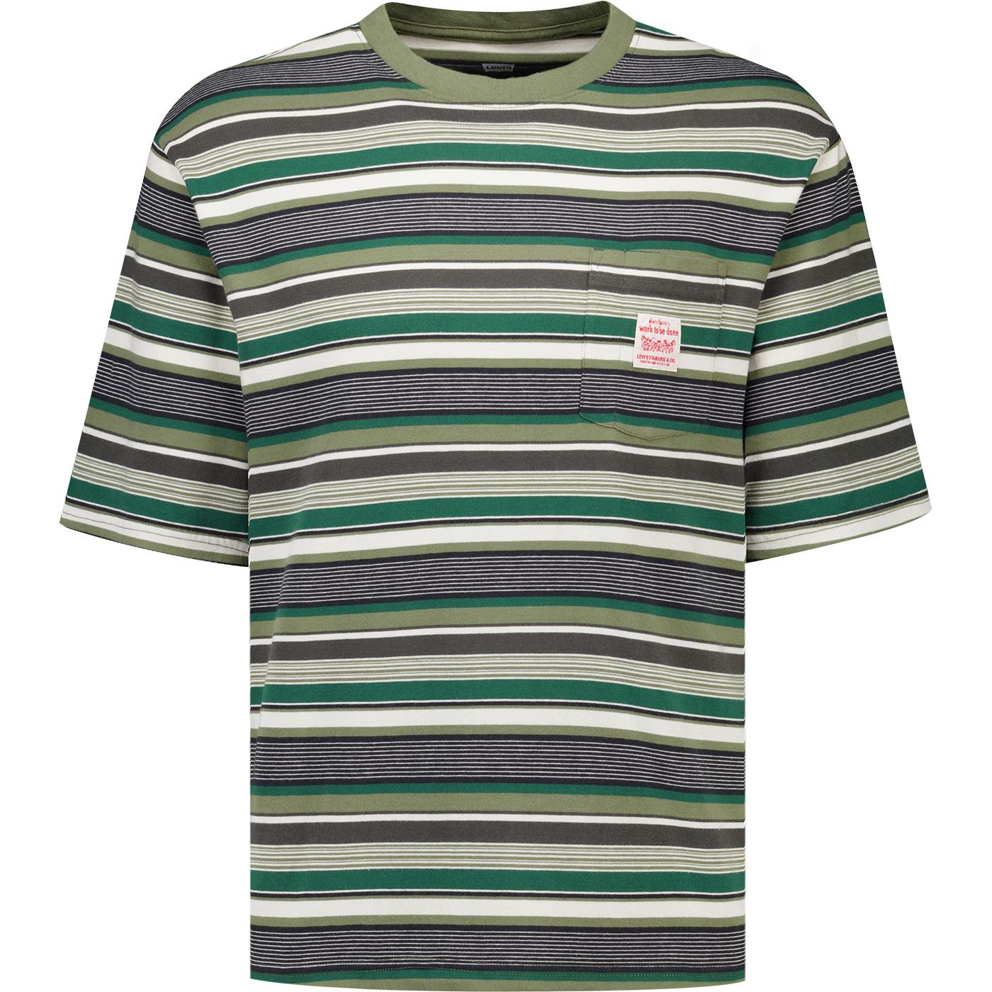Levi's® Retro Striped Workwear Pocket Tee  (FLC)