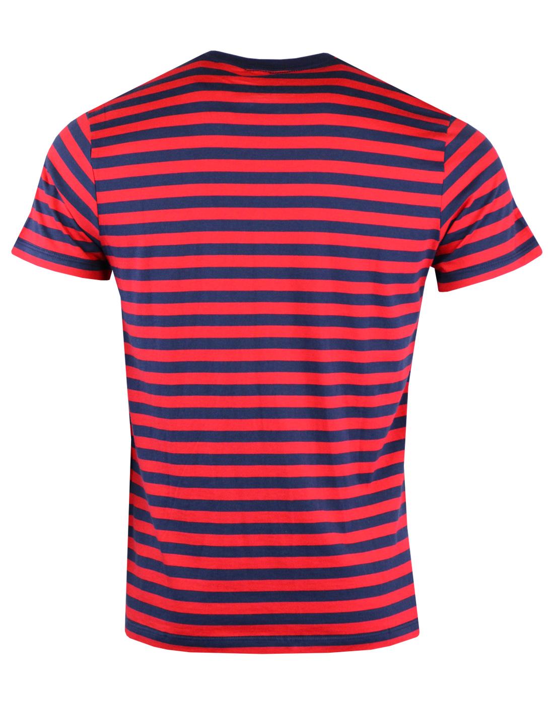 LEVI'S Men's Retro Mod Stripe Sunset Pocket T-Shirt in Red/Navy