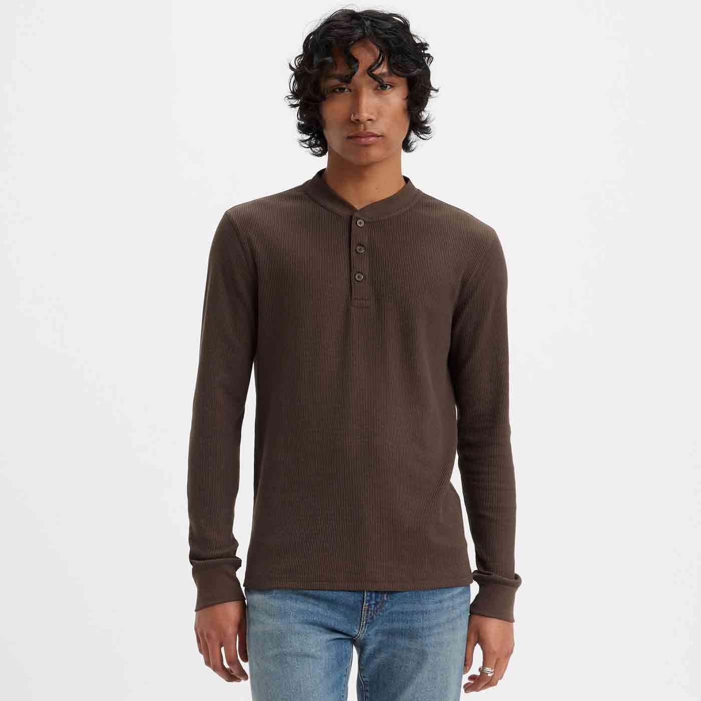 Levi's® Retro Thermal Three Button Henley Shirt CB