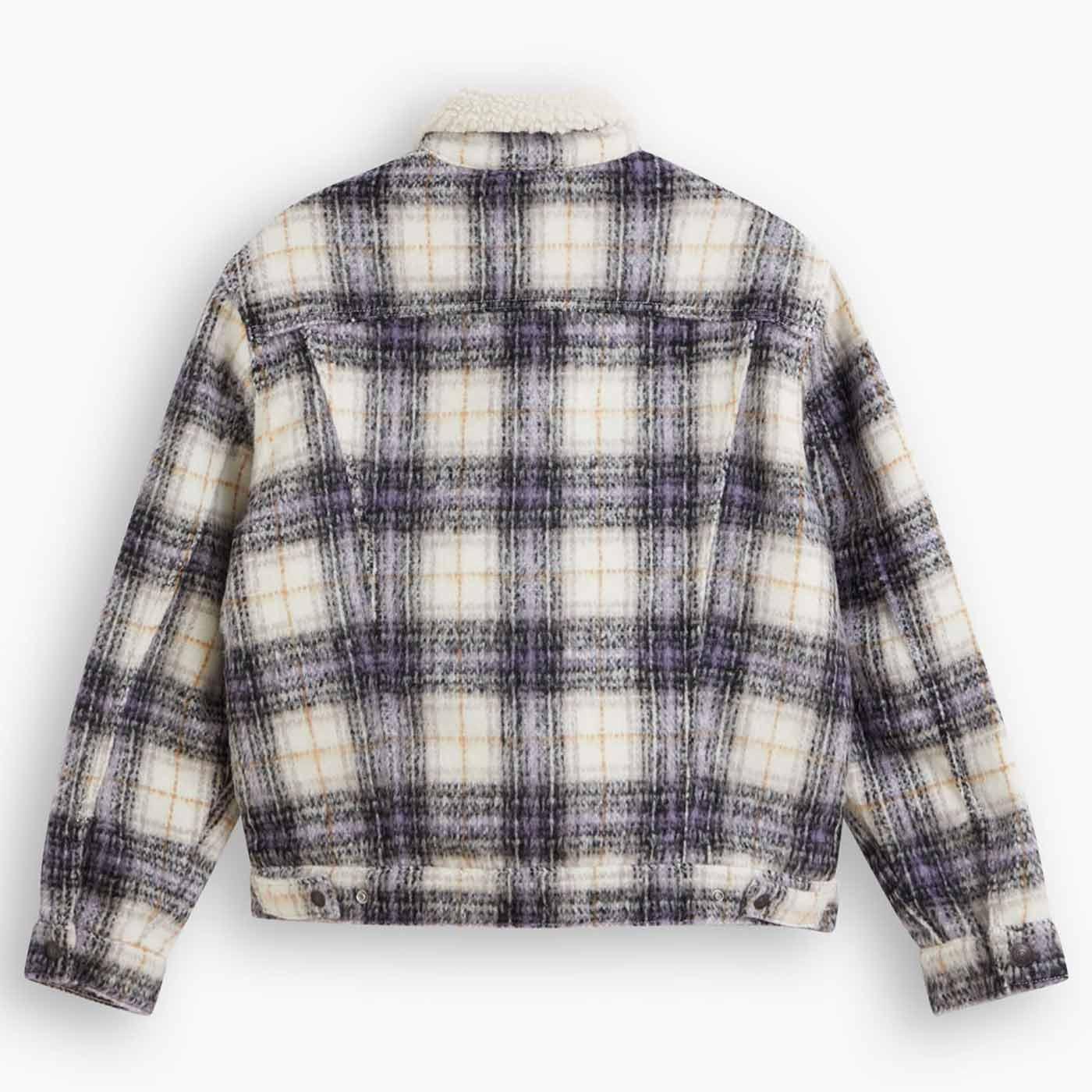 LEVI'S Vintage Fit 90s Check Sherpa Trucker Jacket in Nico Tofu