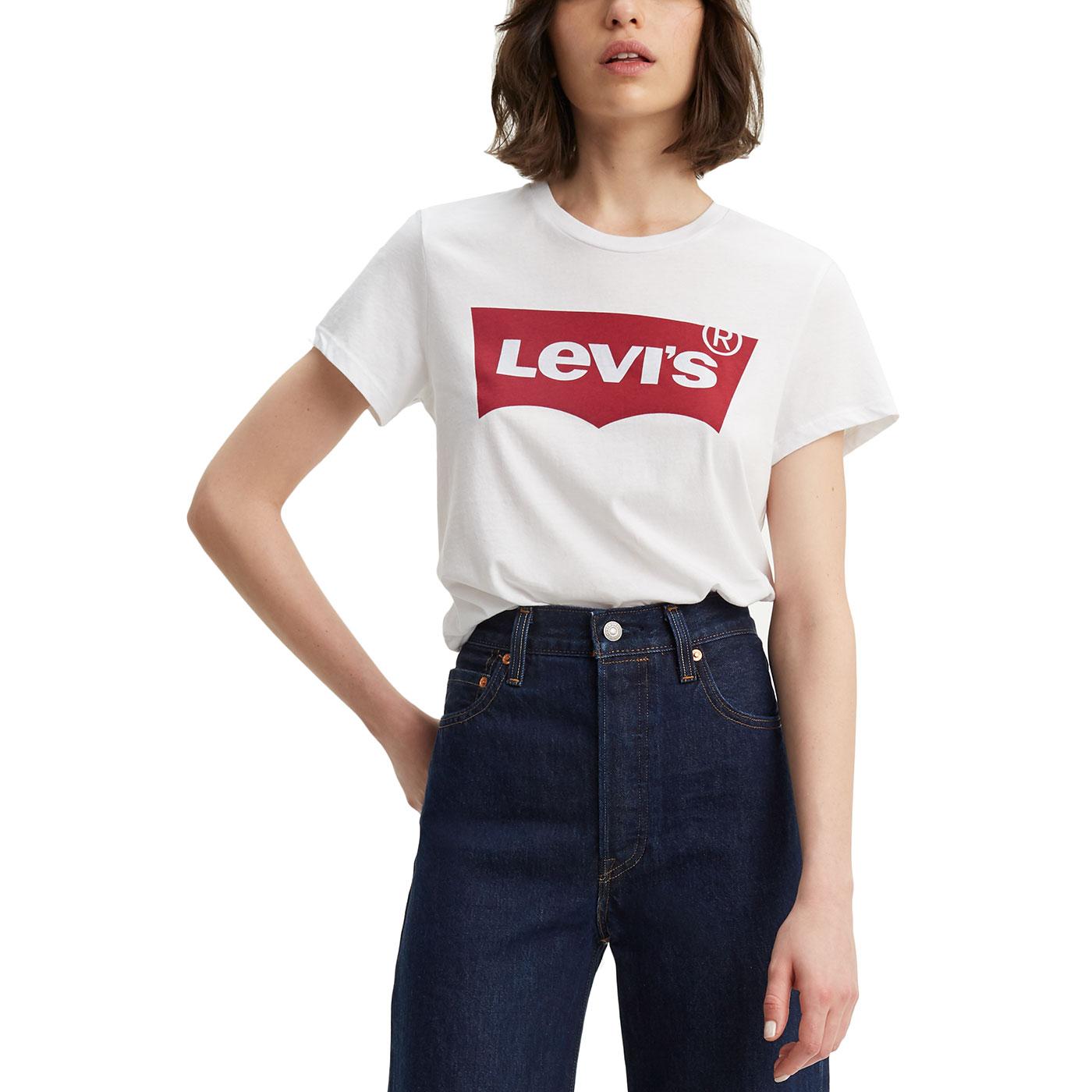 LEVI'S Perfect Contrast Batwing Logo Tee WHITE