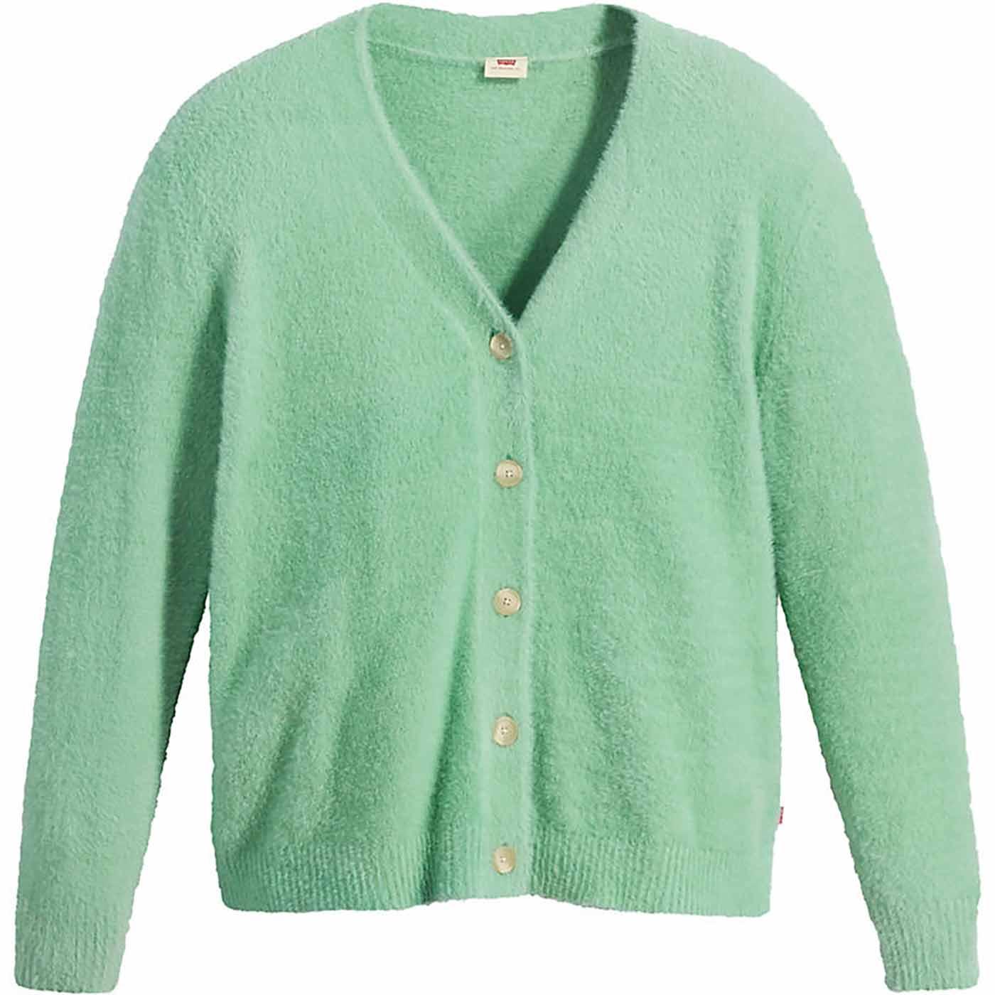 LEVI'S® Cosy Textured Knit Retro Dad Cardigan Electric Green