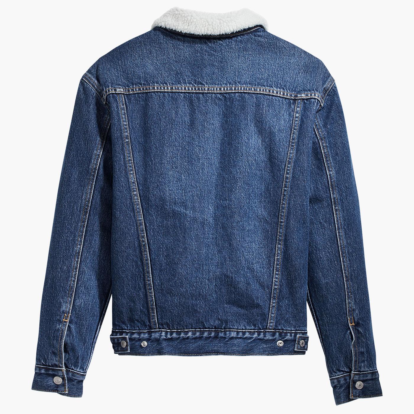 LEVI'S Women's Retro 70s Sherpa Jacket in Rough & Tumble Blue