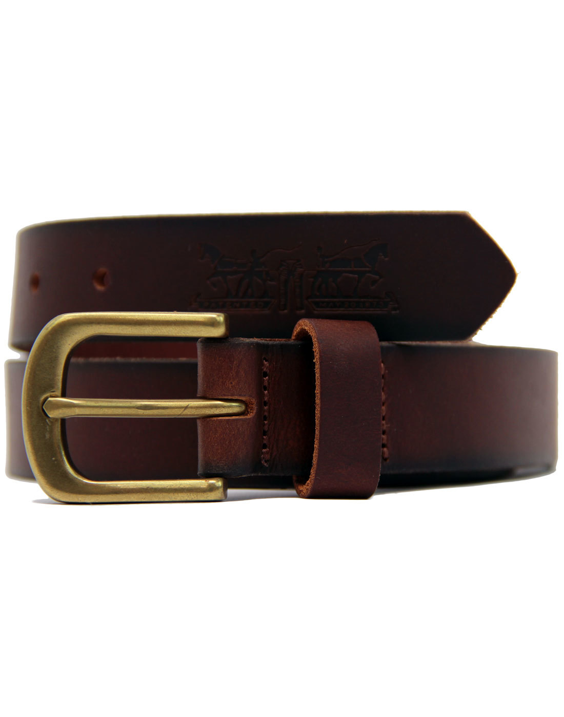 LEVI'S® Woodland Men's Retro Mod Matte Leather Belt in Brown