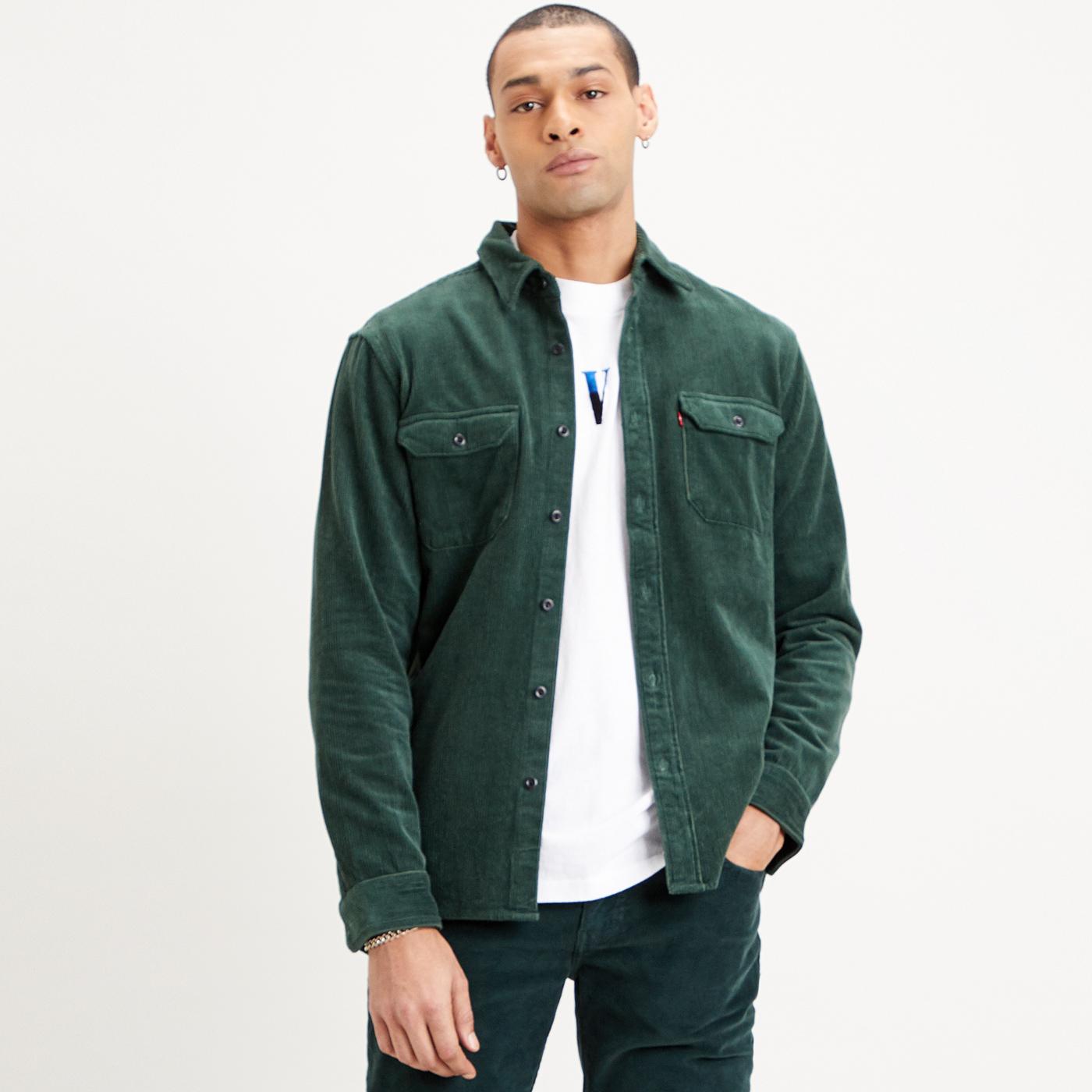 LEVI'S Jackson Retro Cord Worker Over Shirt in Python Green