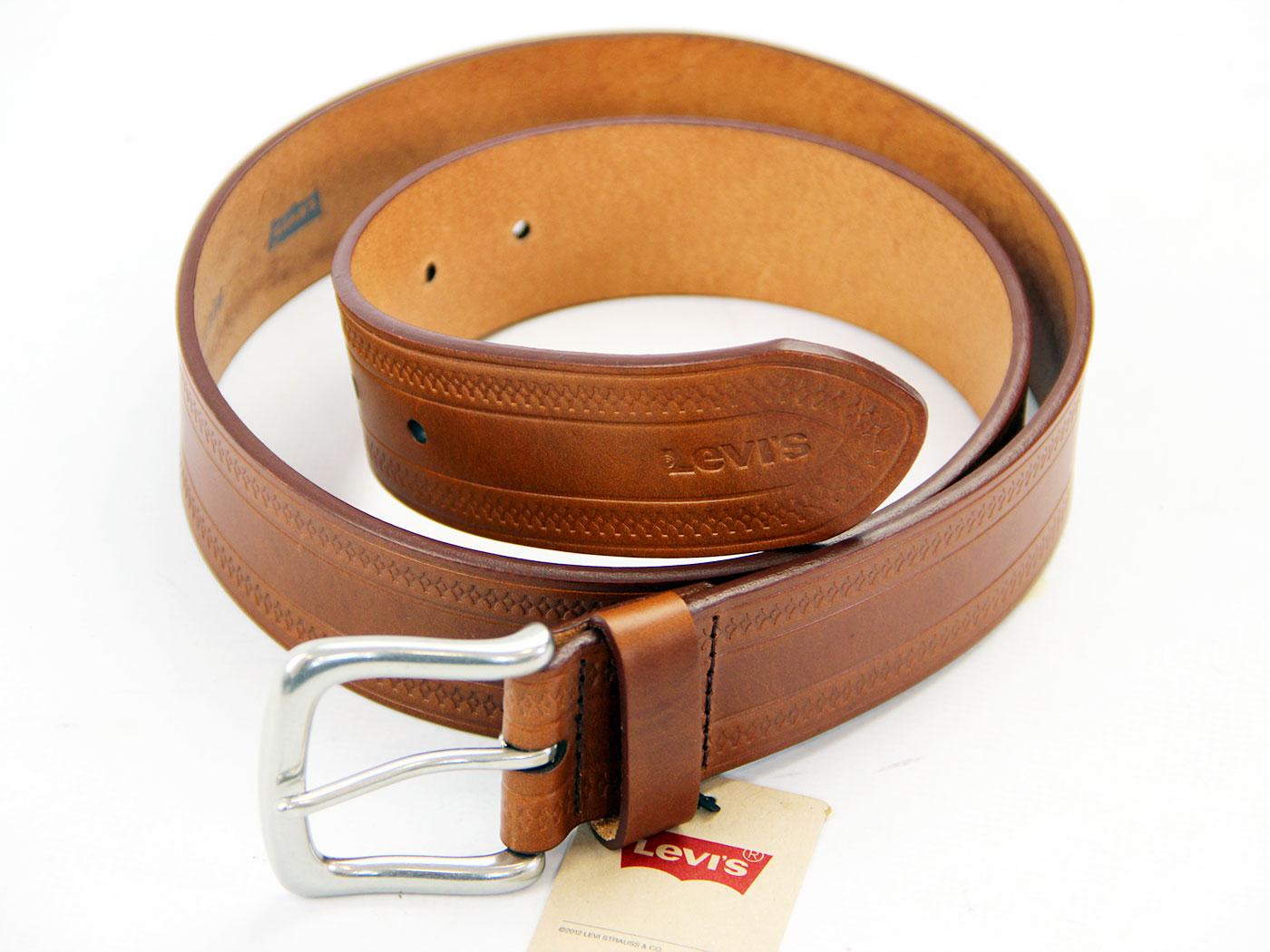LEVI'S® Retro Mod Leather Embossed Western Belt