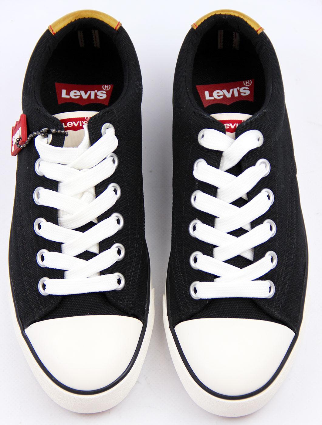 Levis® Canvas Delux Sneakers Retro Indie Lace Up Trainers Black 1572