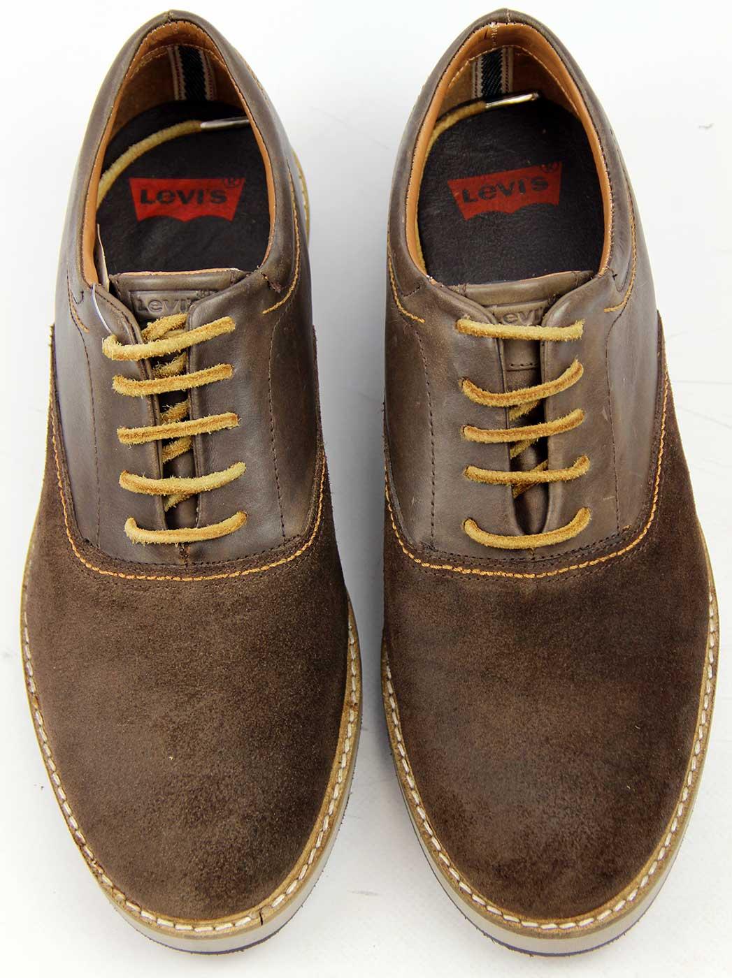LEVI'S® Retro Indie Mod Suede & Leather Oxford Shoes Dark Brown