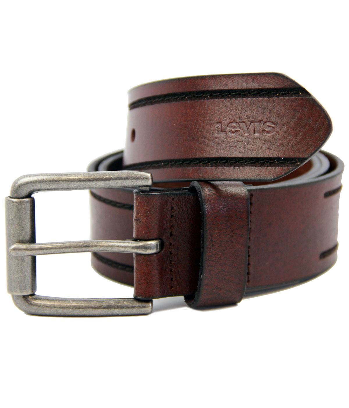 Levi's® Mod Stitched Tramline Classic Leather Belt
