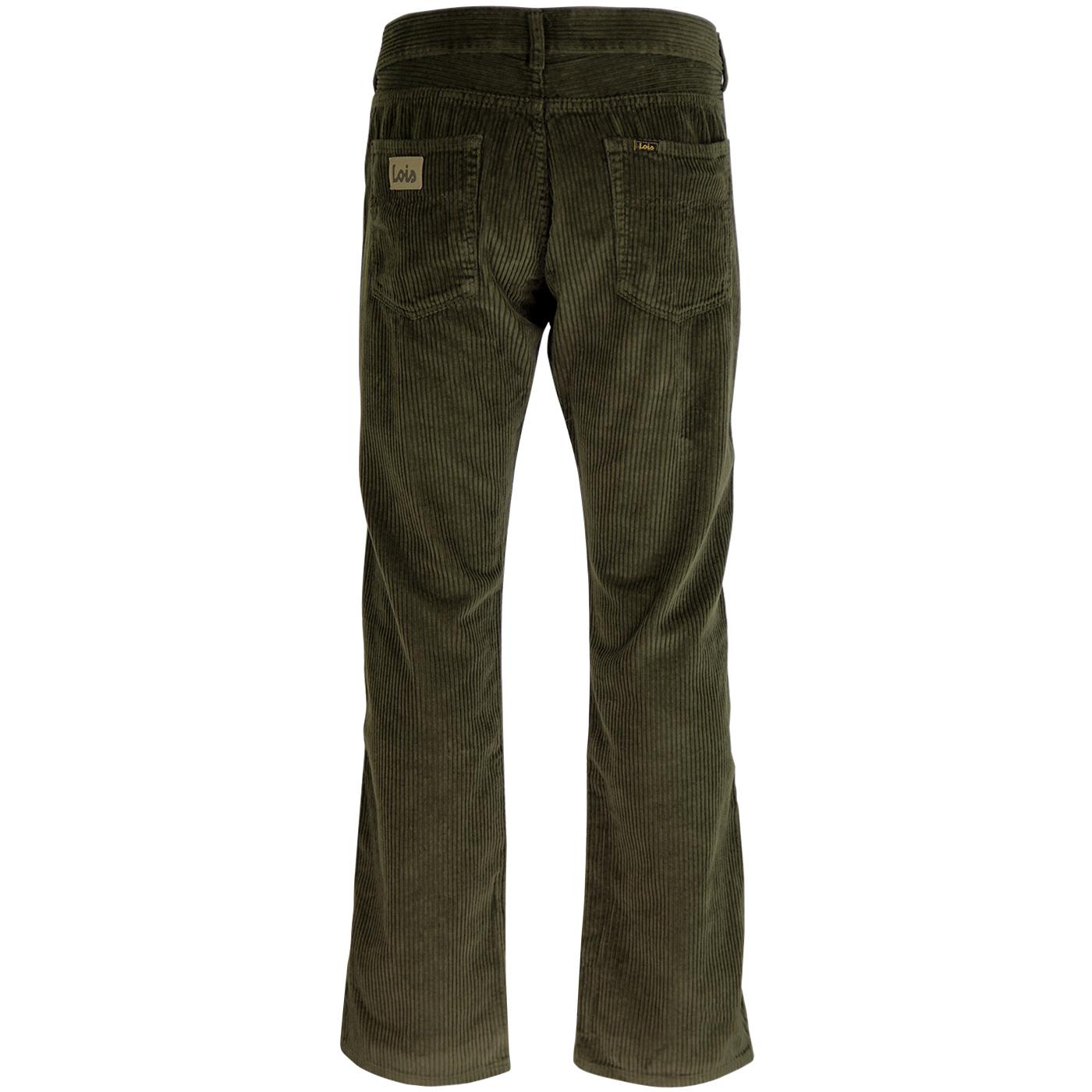 LOIS New Dallas Men's Retro Jumbo Cord Trousers in Olive