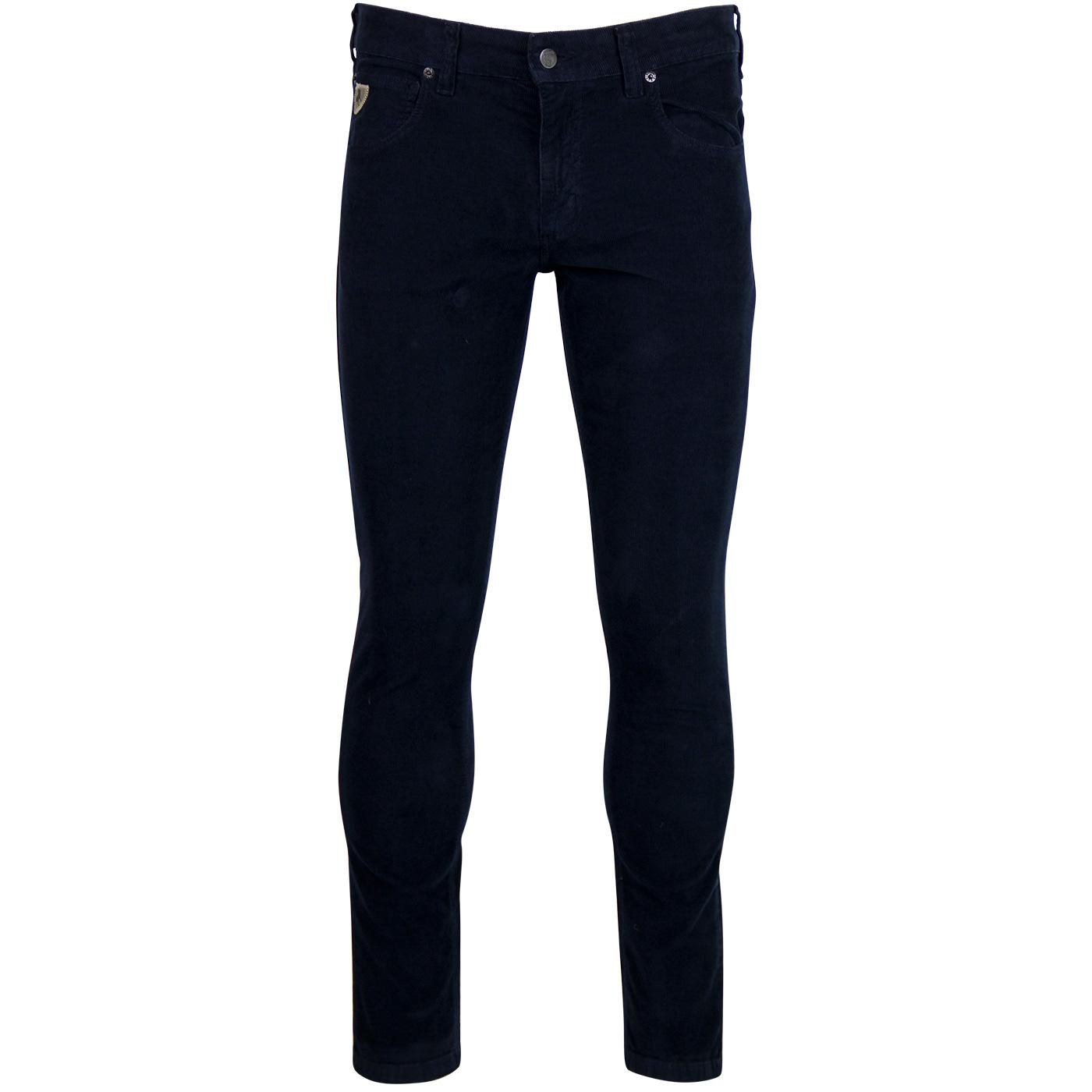 LOIS 'Sky' Retro Mod Skinny Thin Cord Jeans in Navy