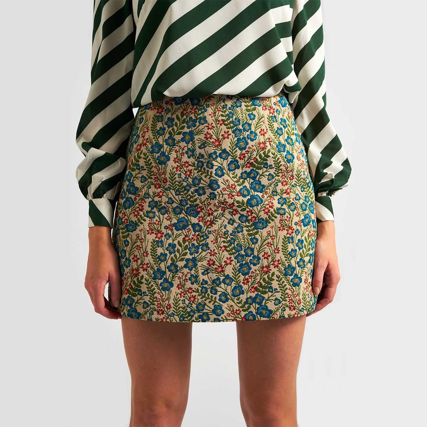 Aubin Aubusson Louche Floral Jacquard Mini Skirt G