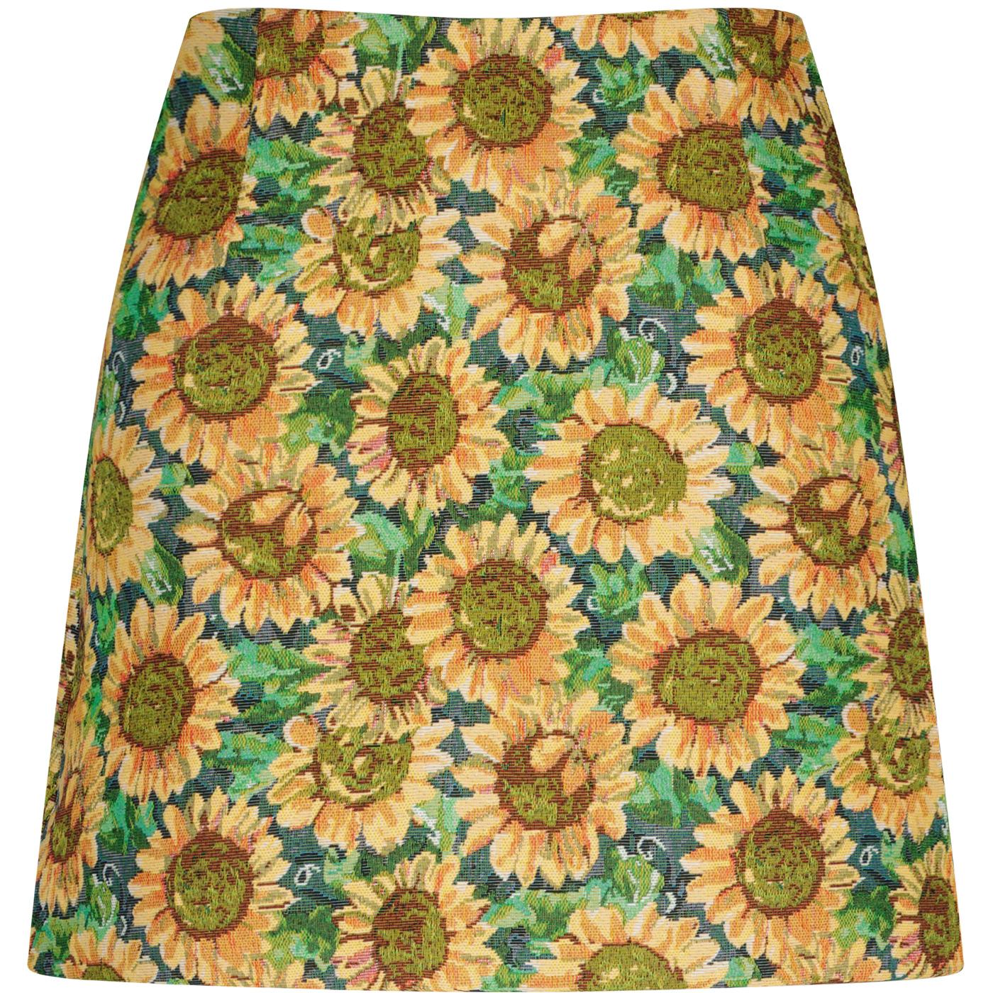 Aubin Louche London Sunflower A-Line Mini Skirt 