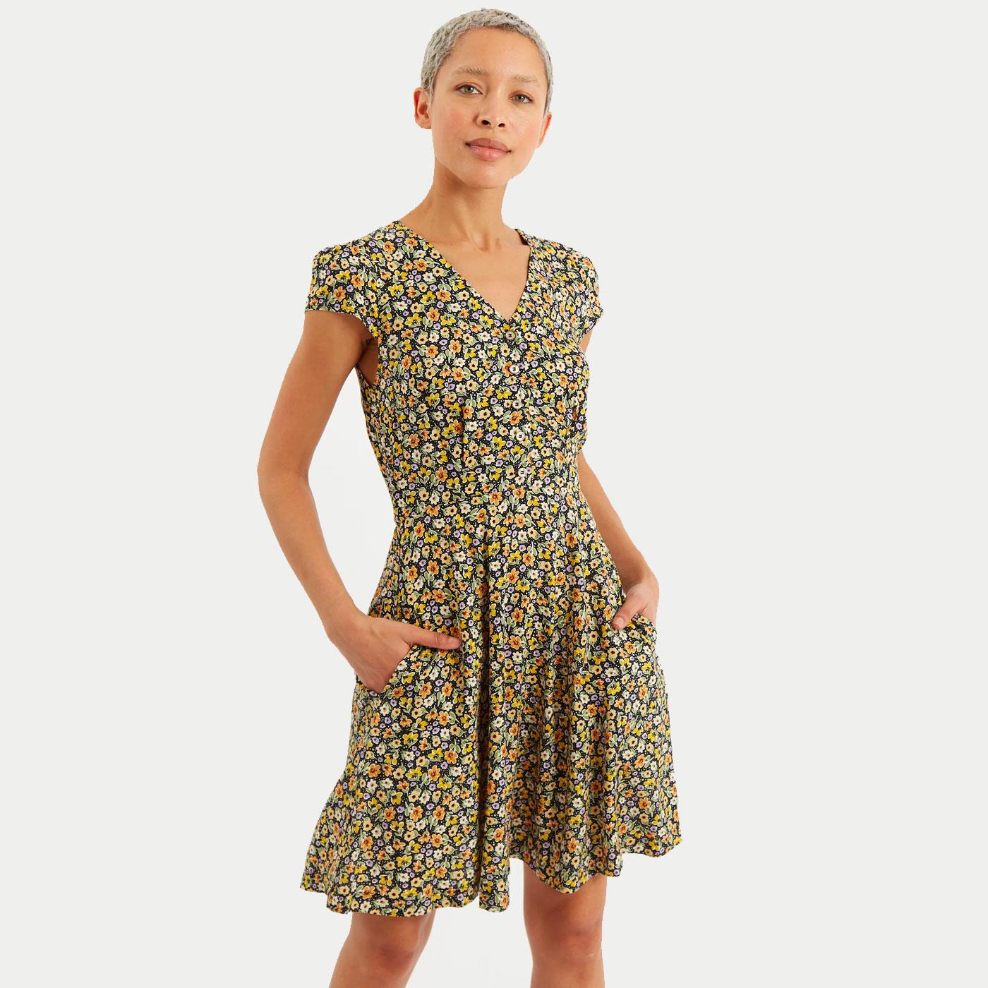LOUCHE London Retro Cathleen Mini Santa Fe Floral Tea Dress