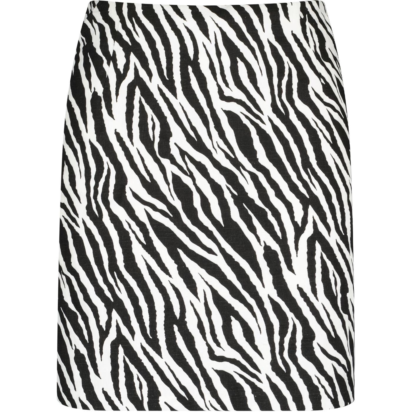 Dylan Louche London Retro Zebra A-Line Mini Skirt 