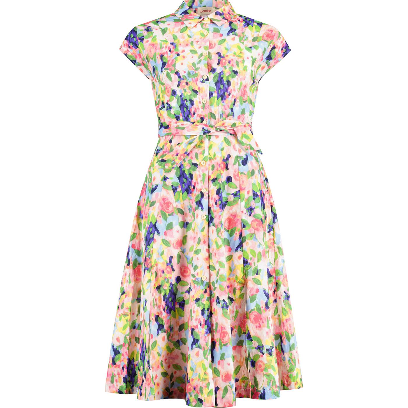 Fleur Louche Summer Dream Print Midi Shirt-Dress 