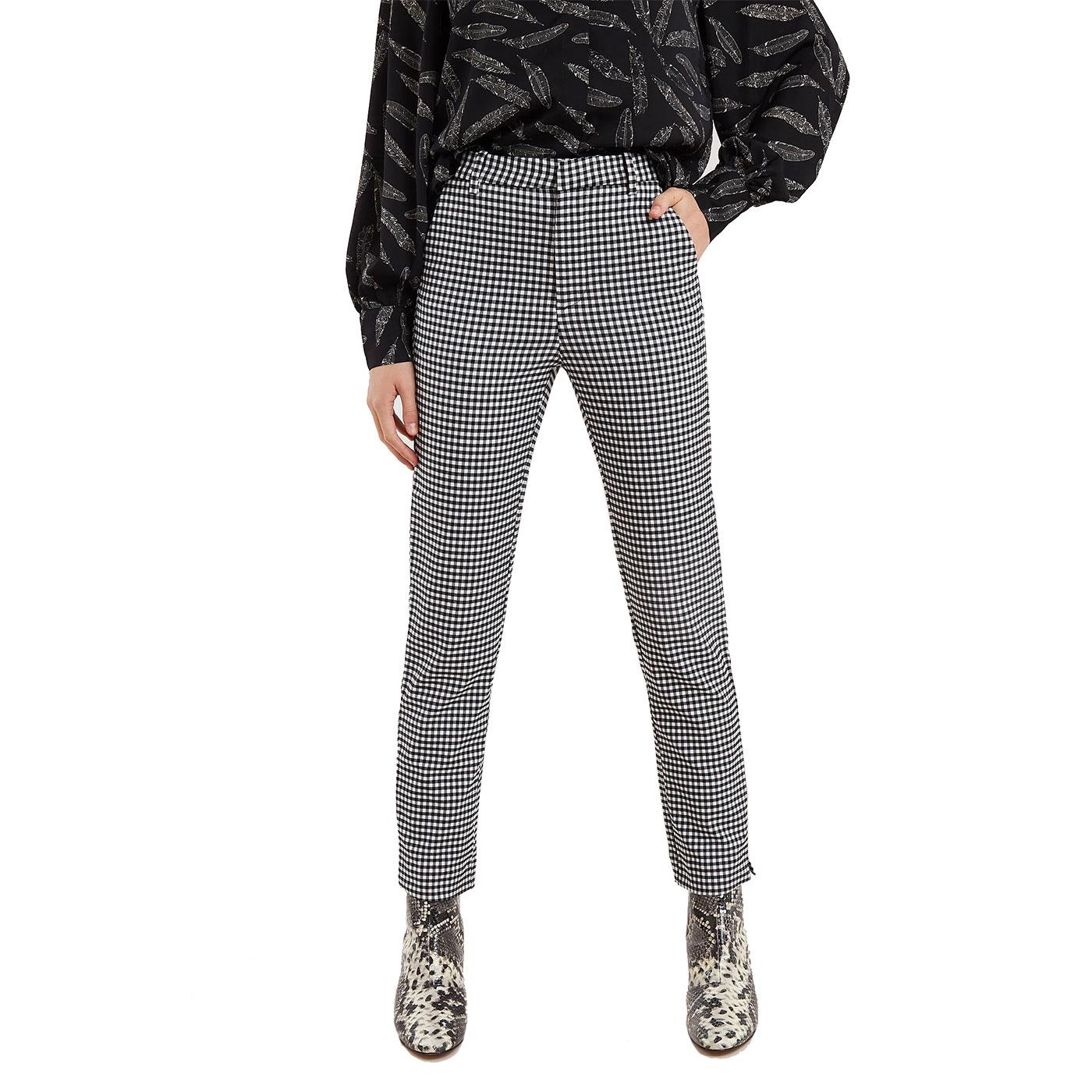 Joele LOUCHE Gingham Check Cropped Slim Trousers