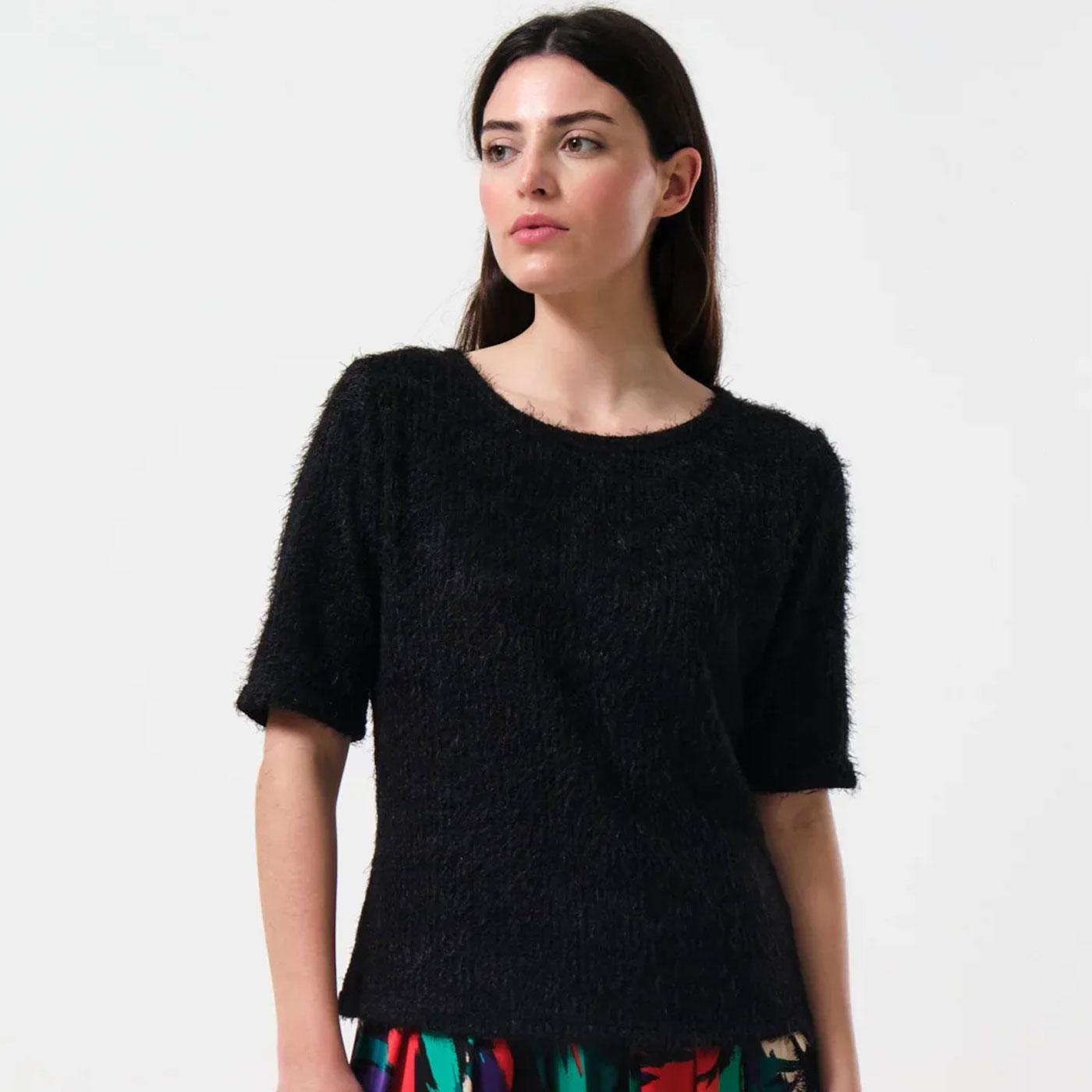 Laureen Louche Eyelash Rib Short Sleeve Jumper B