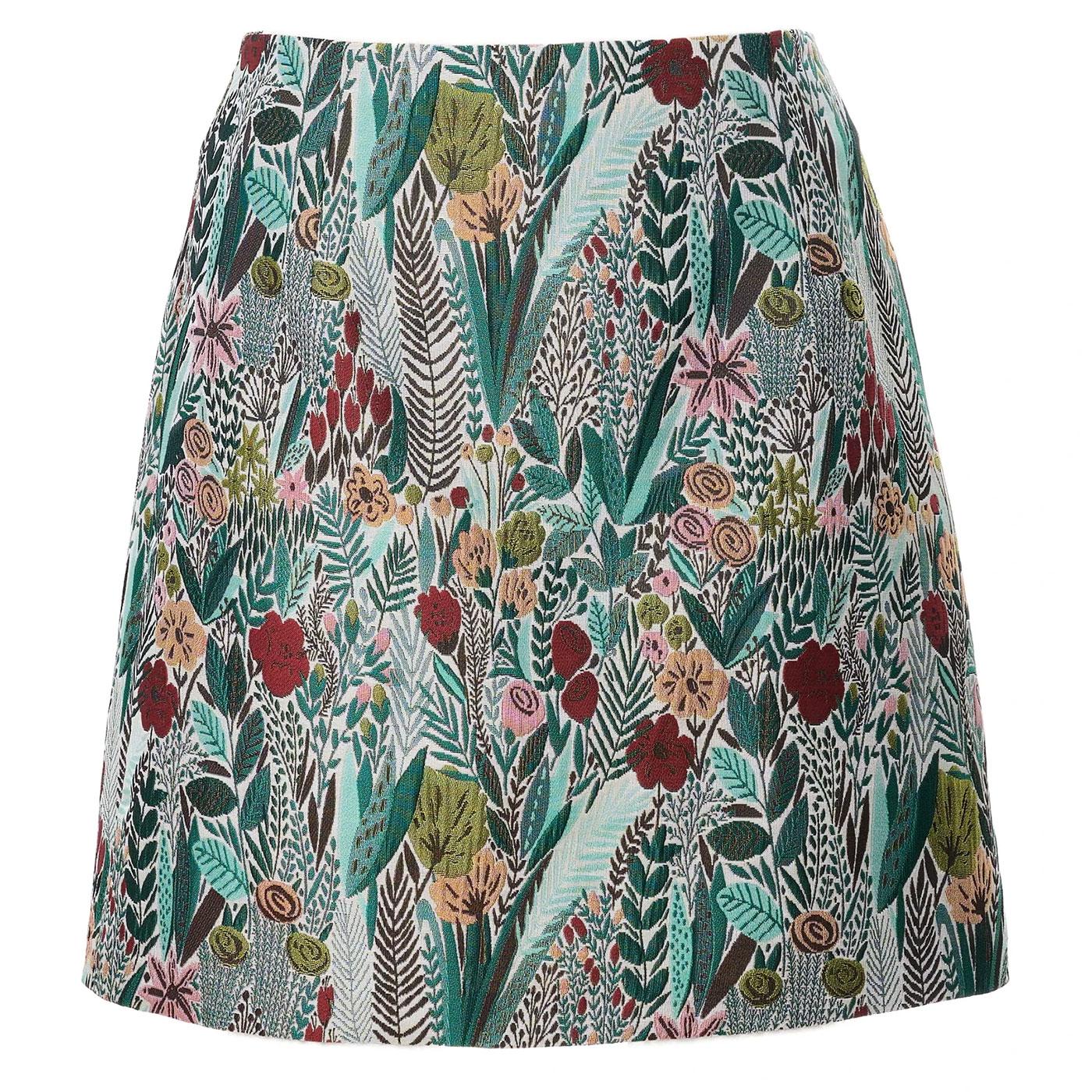Aubin Louche Jungle Jacquard Retro 60s Mini Skirt 
