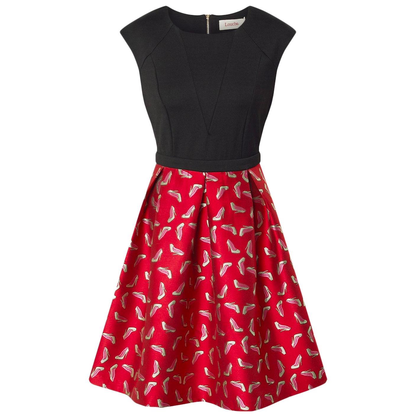 Meline LOUCHE LONDON Retro 50s Stiletto Dress RED