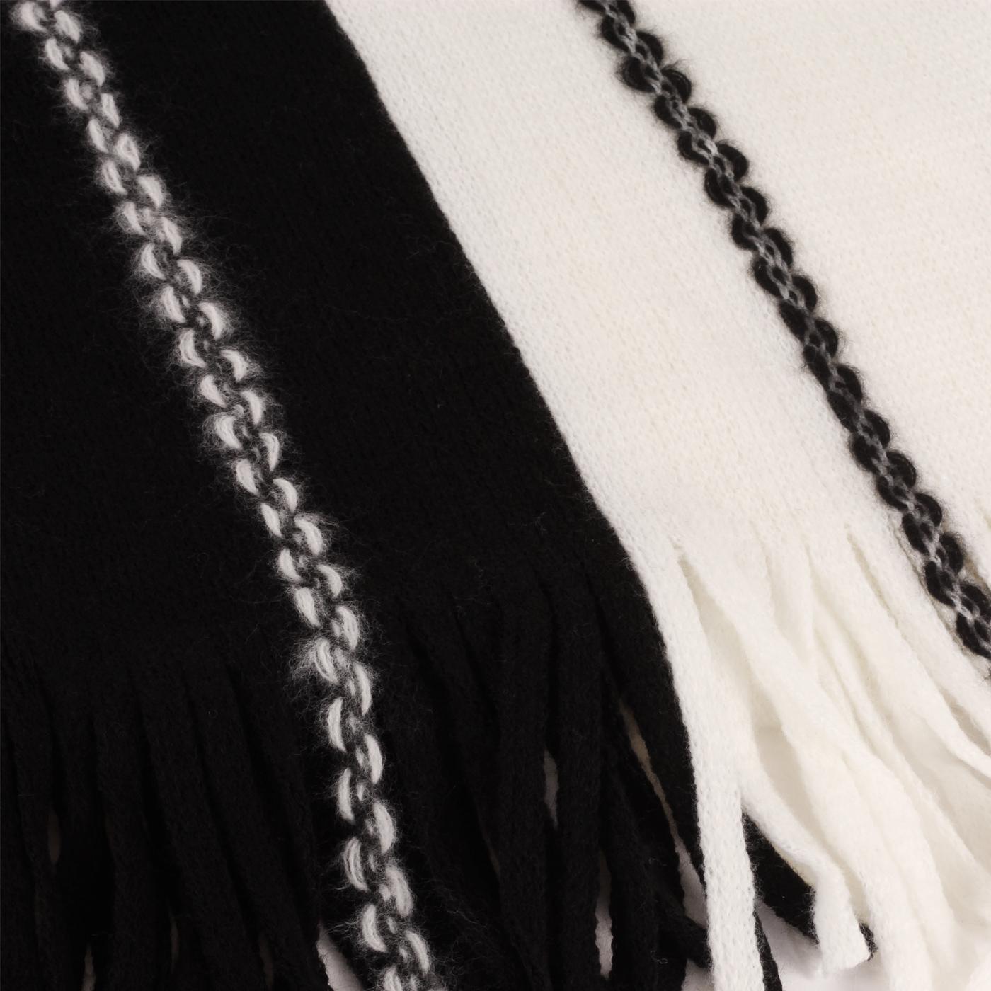 LOUCHE Magus Vintage Winter Woollen Scarf In Black
