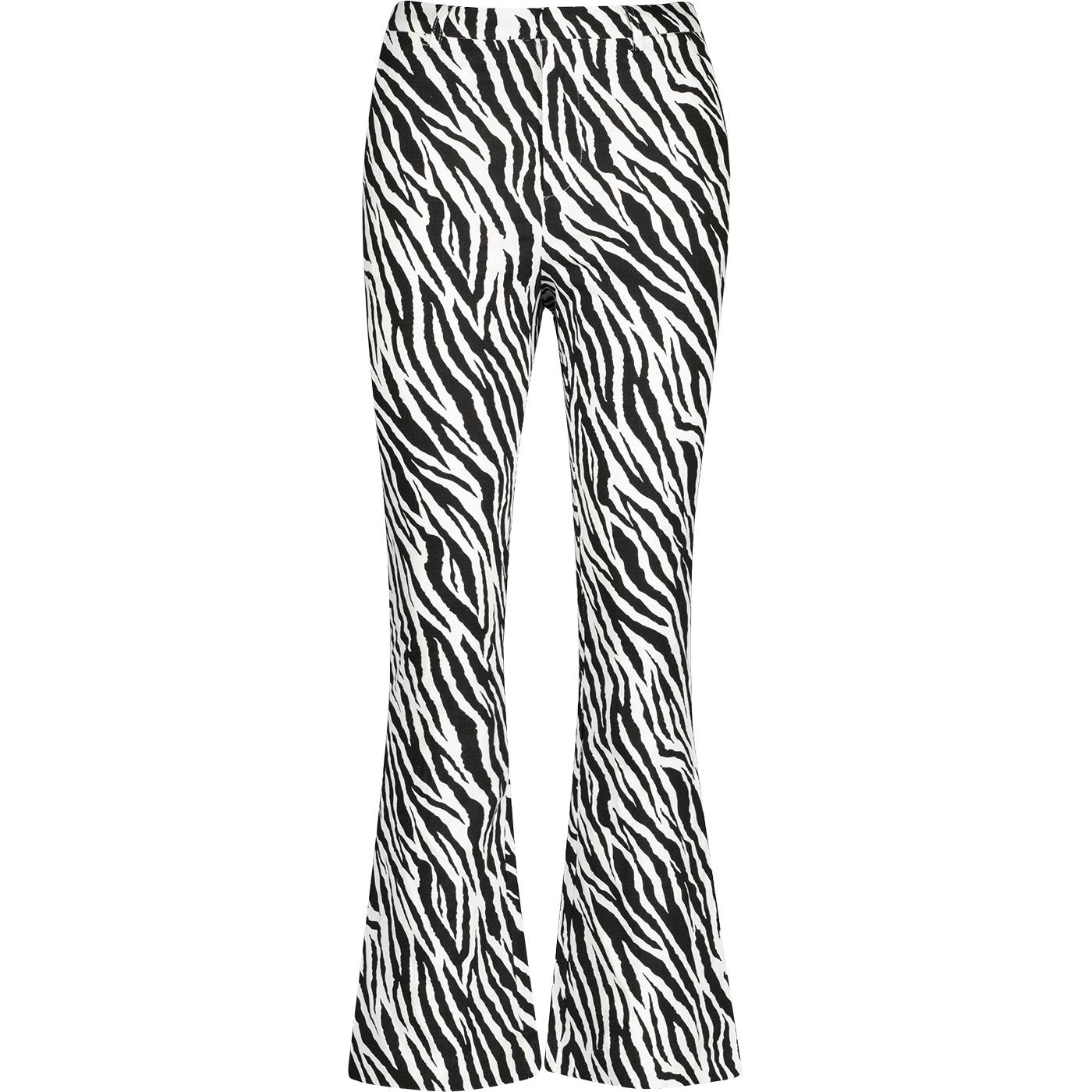 Janelyn Louche Zebra Flared Slim Fit Trouser B/W