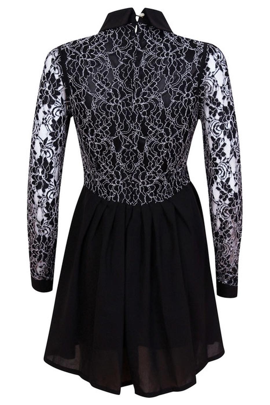 Lovestruck 'Carmen' Retro Vintage style Lace Dress in Black/Black