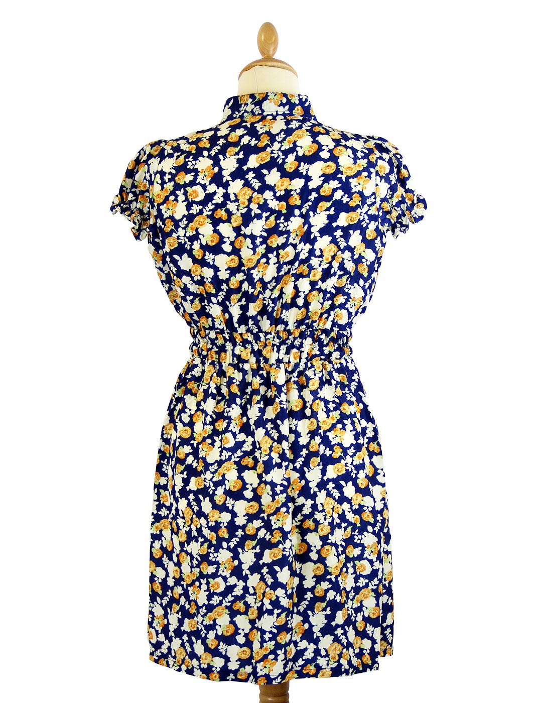 Lovestruck 'Deirdre' Retro Vintage style Tea Dress in Blue Floral