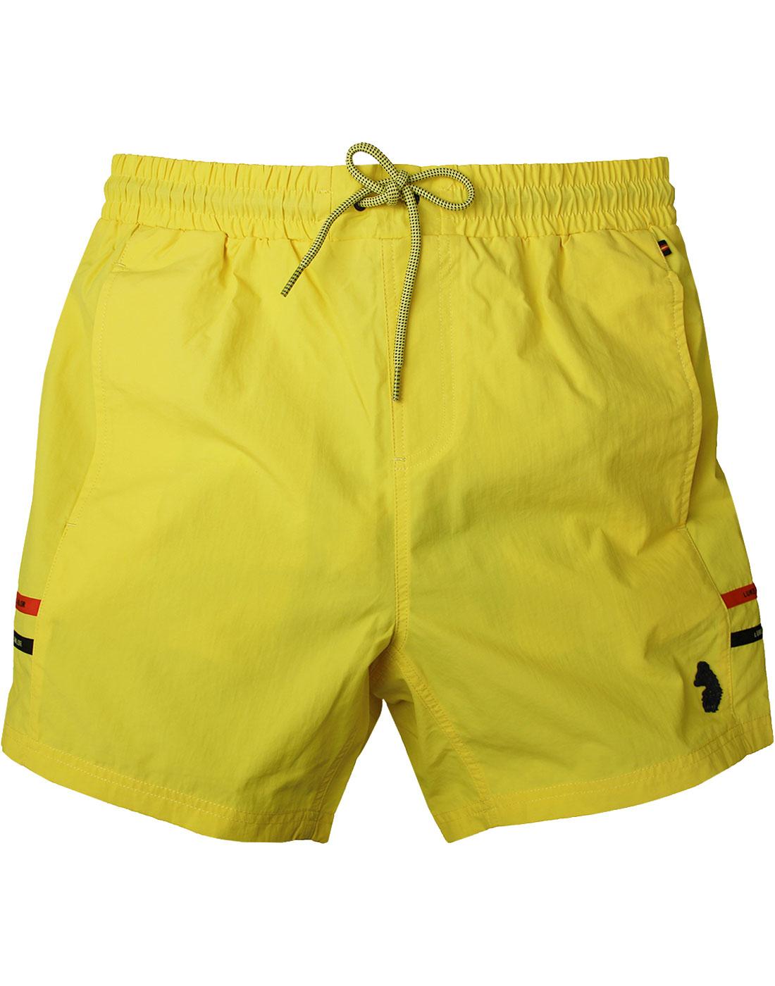 LUKE 1977 SPORT Ragy Men's Retro Swim Shorts in Lemon