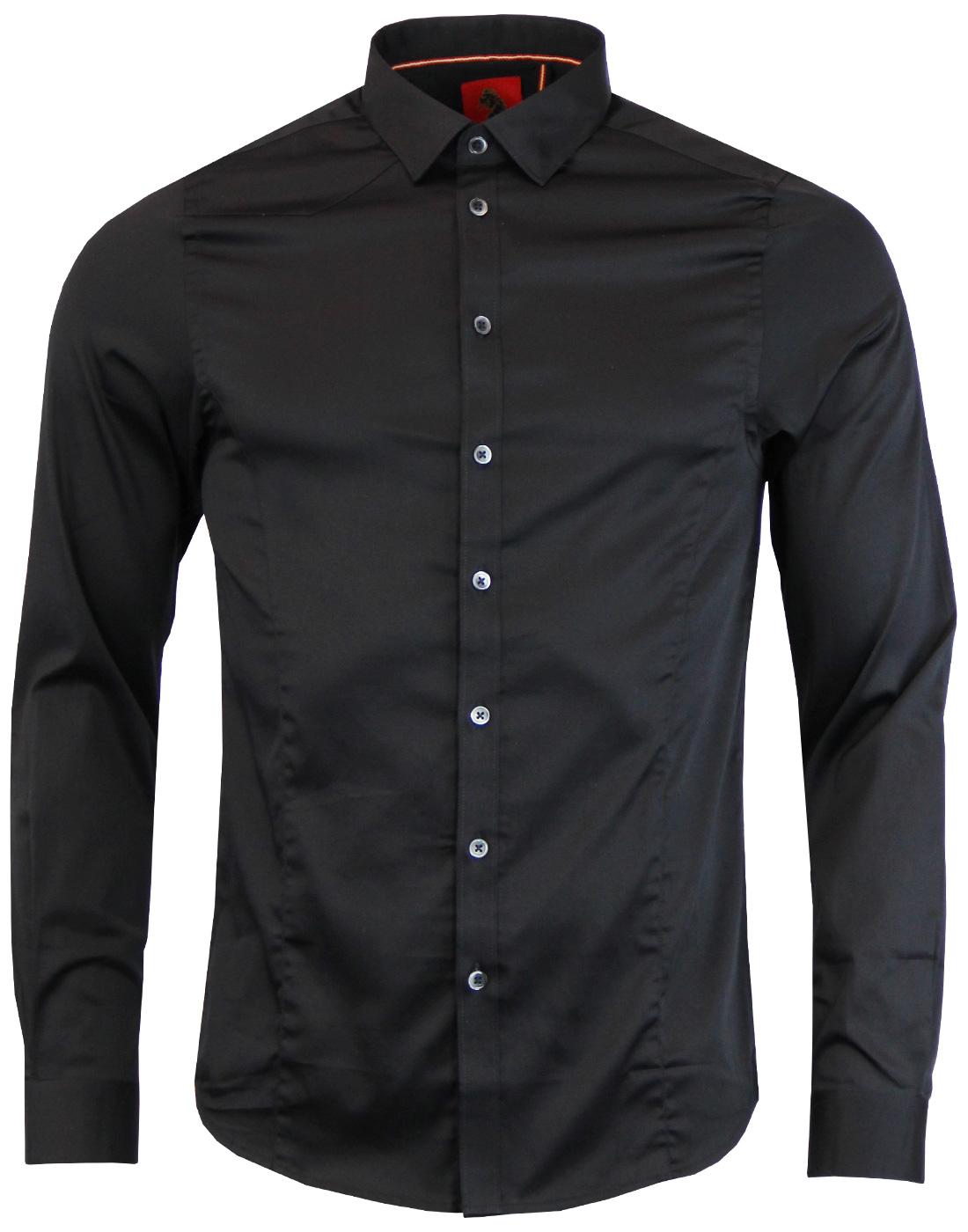 Butchers Pencil LUKE 1977 Mod Slim Fit Shirt BLACK