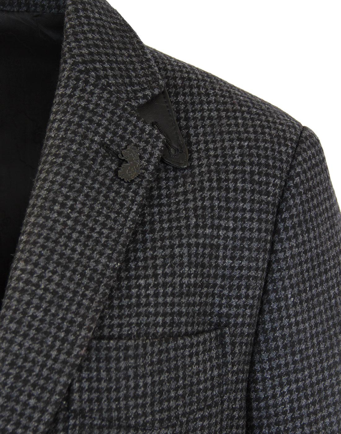 LUKE 1977 Squire Retro Mod Dogtooth Blazer in Black