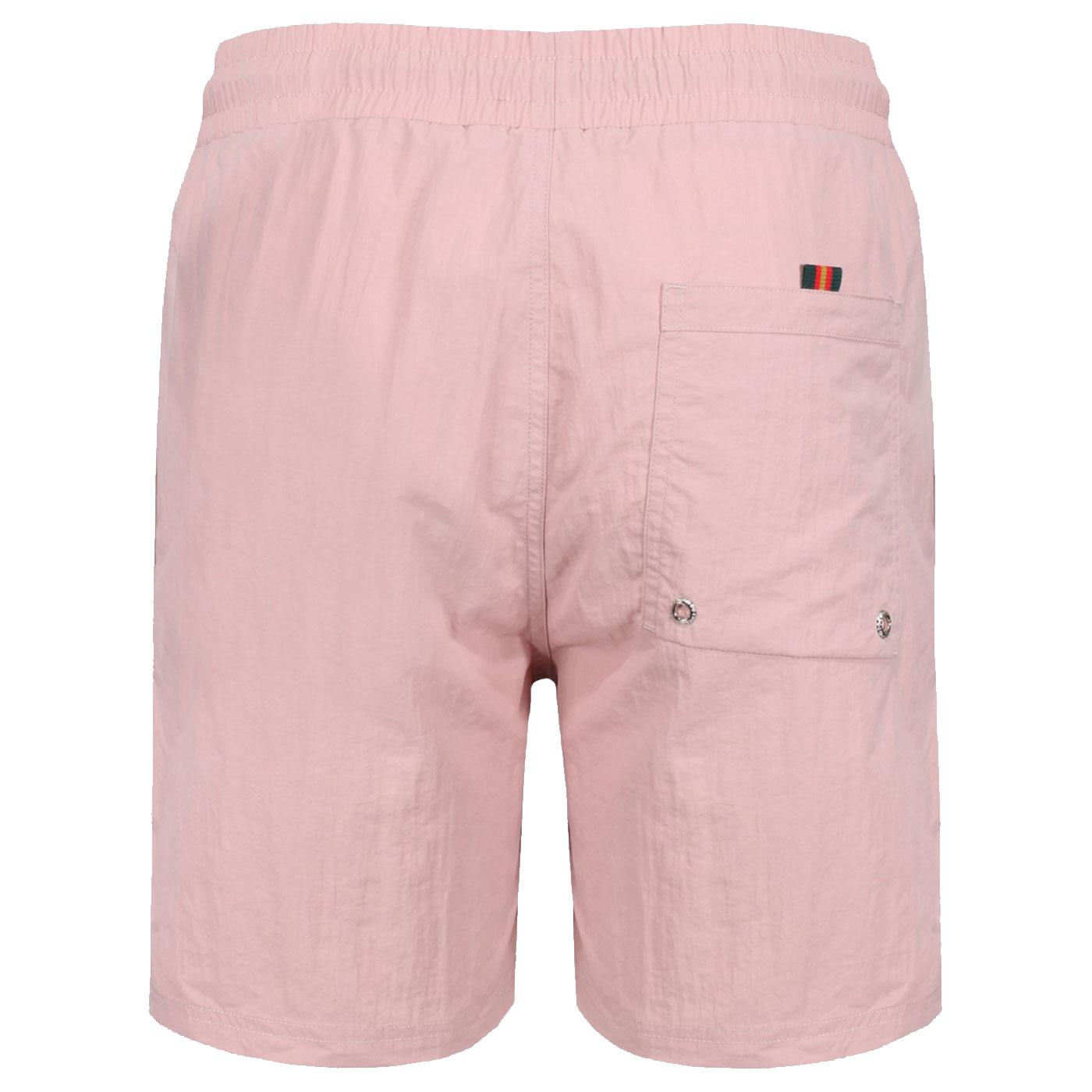 LUKE SPORT 'Great' Mens Retro Swim Shorts in Pale Pink