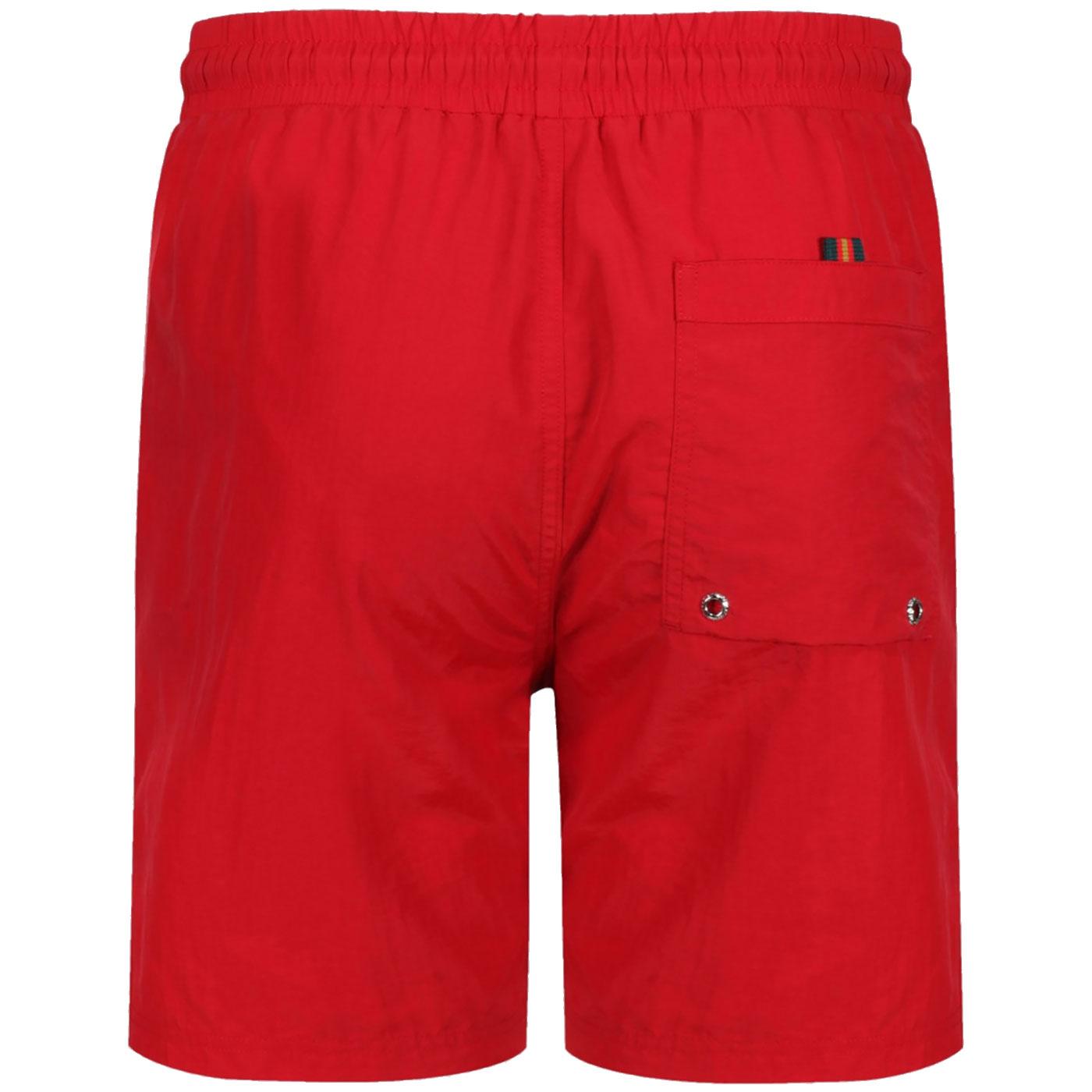 LUKE SPORT 'Great' Mens Retro Swim Shorts in Tech Red