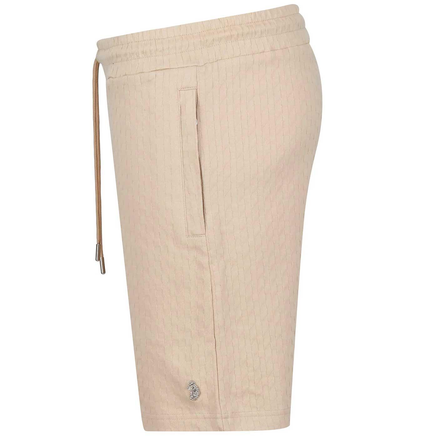 Luke 1977 Jimbaran Mercerised Cotton Jacquard Shorts in Ecru