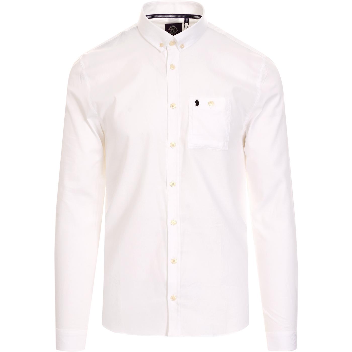 Shirt Happens LUKE Mod Texture Collar Oxford Shirt in White