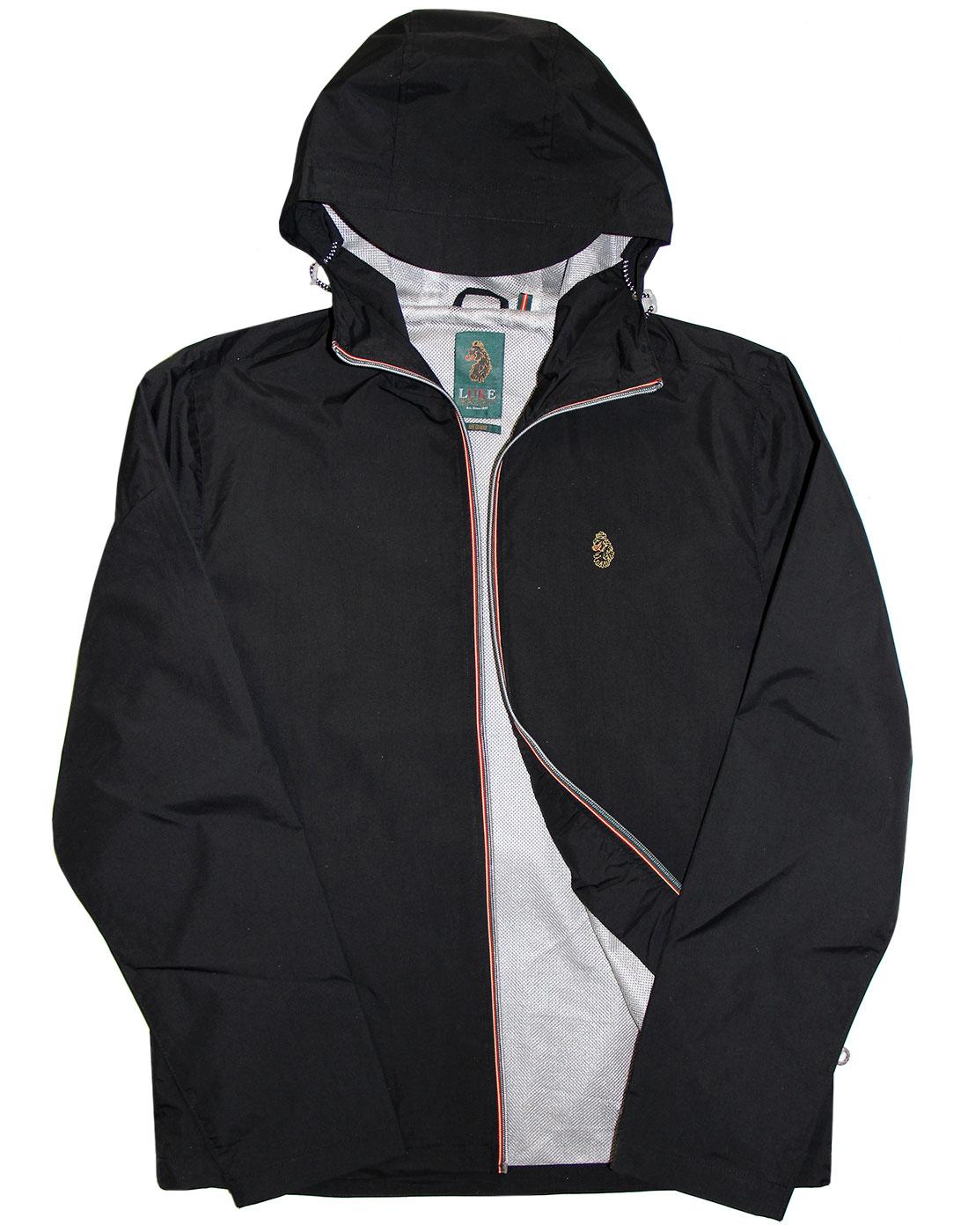 LUKE 1977 Raleigh Retro Indie Zip Hooded Jacket in Black