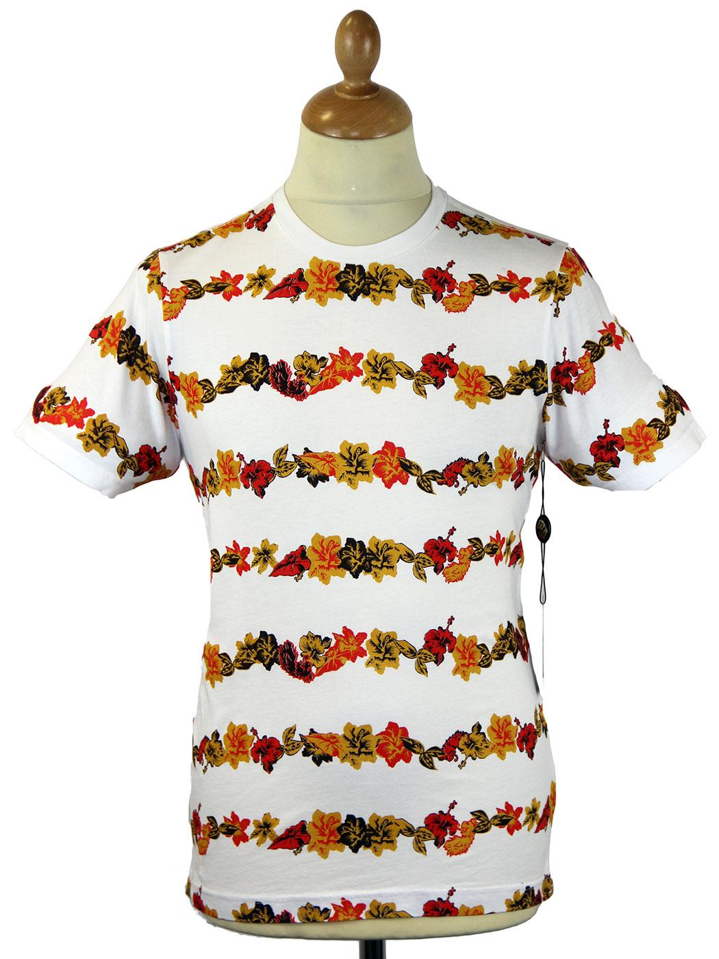 Vine LUKE 1977 Retro Mod Floral Stripe T-Shirt